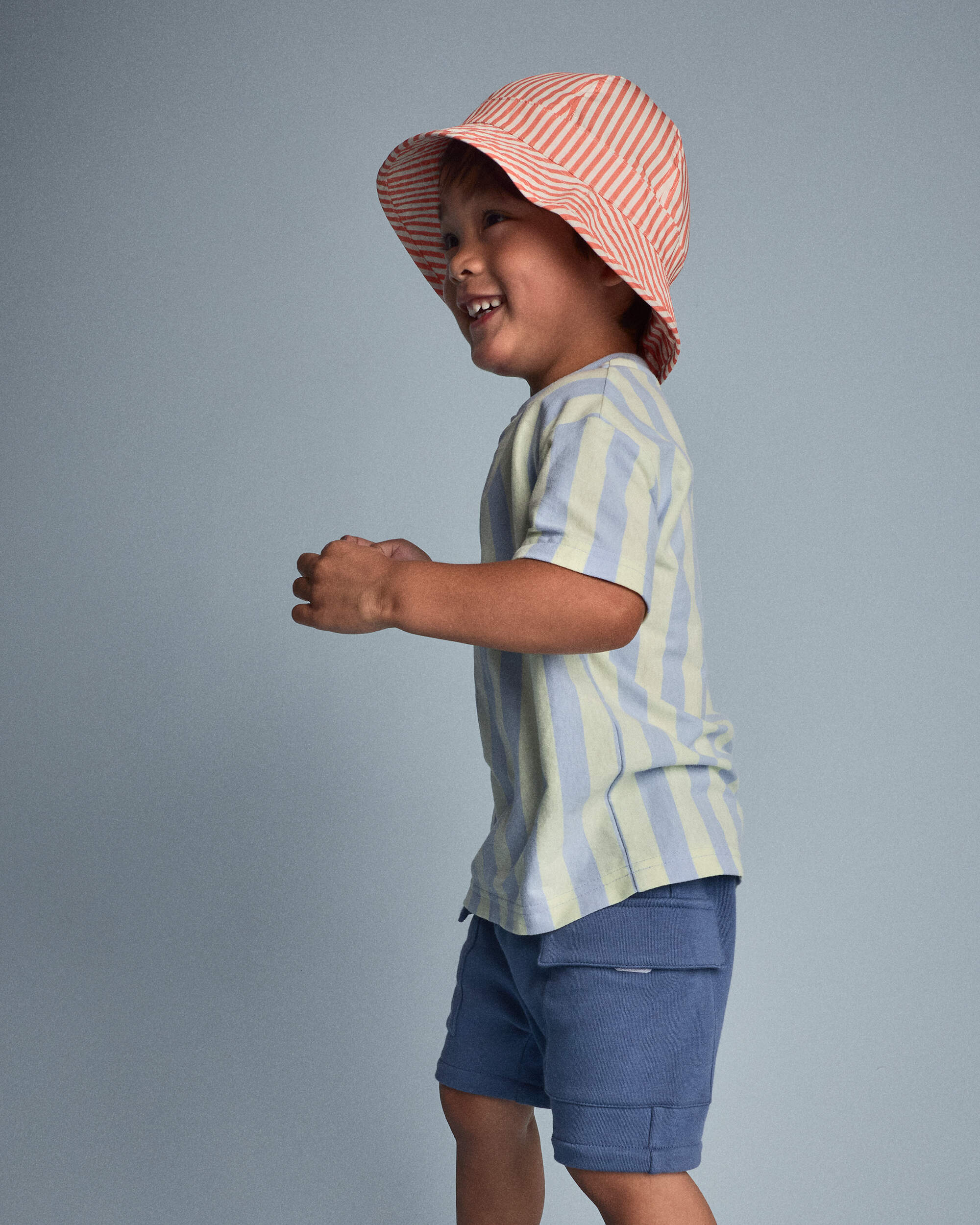 Toddler Boy Relaxed Tee Stripes - Blue/Yellow