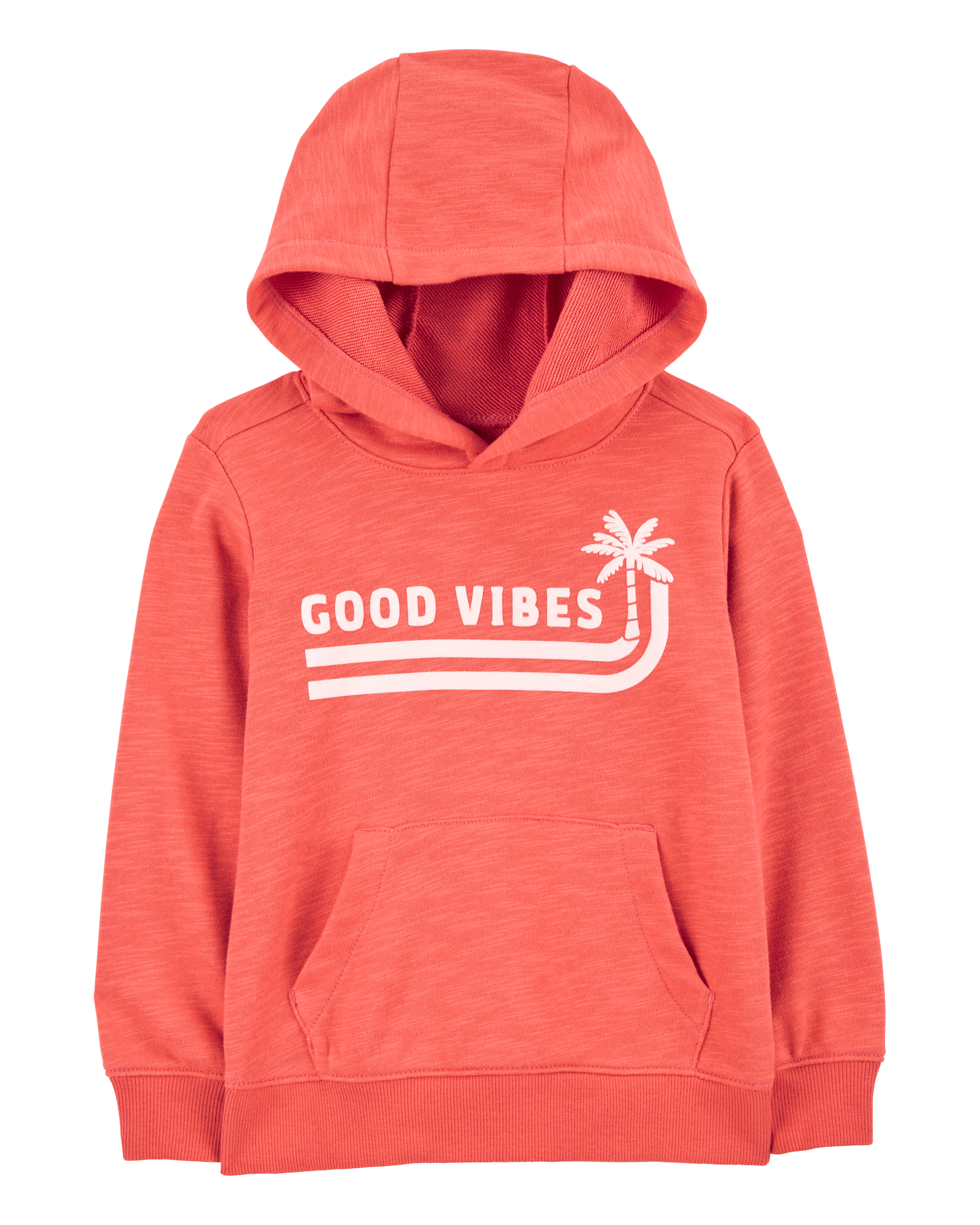 Toddler Palm Tree Knit Hoodie - Orange