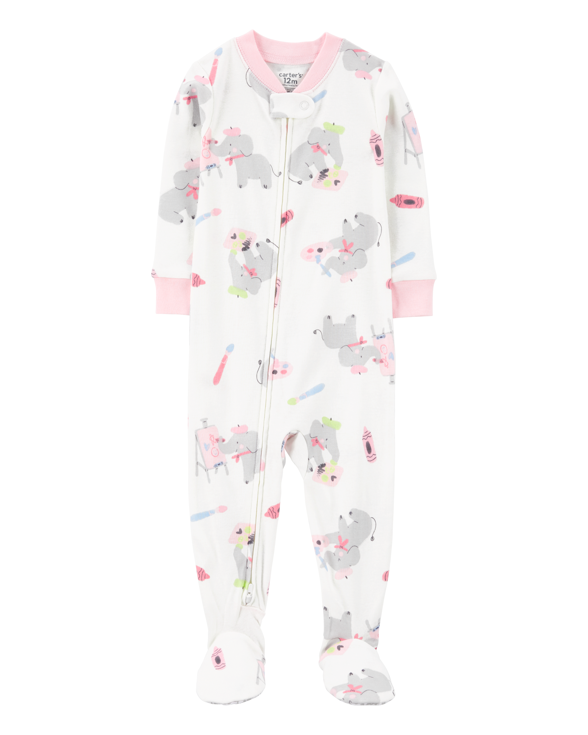 Baby 1-Piece Elephant 100% Snug Fit Cotton Footie Pyjamas