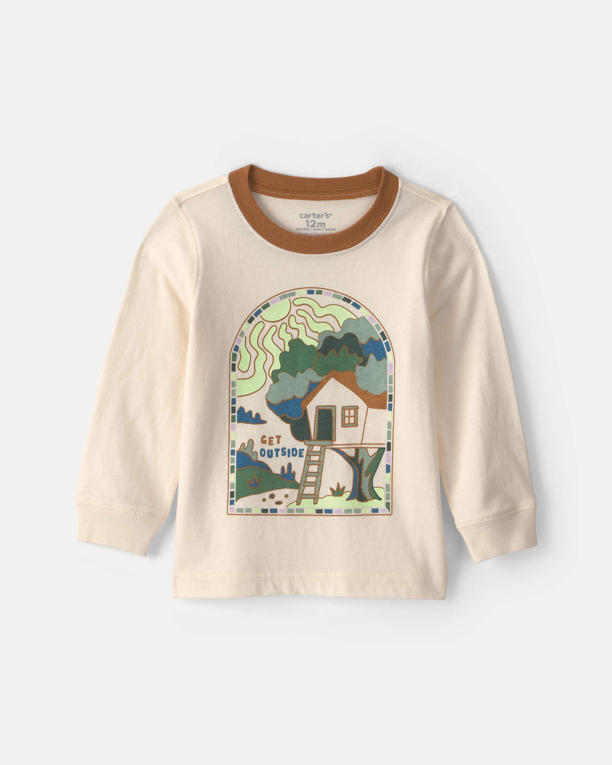 Baby Boy 'Get Outside' Long-Sleeve Graphic Tee - Ivory