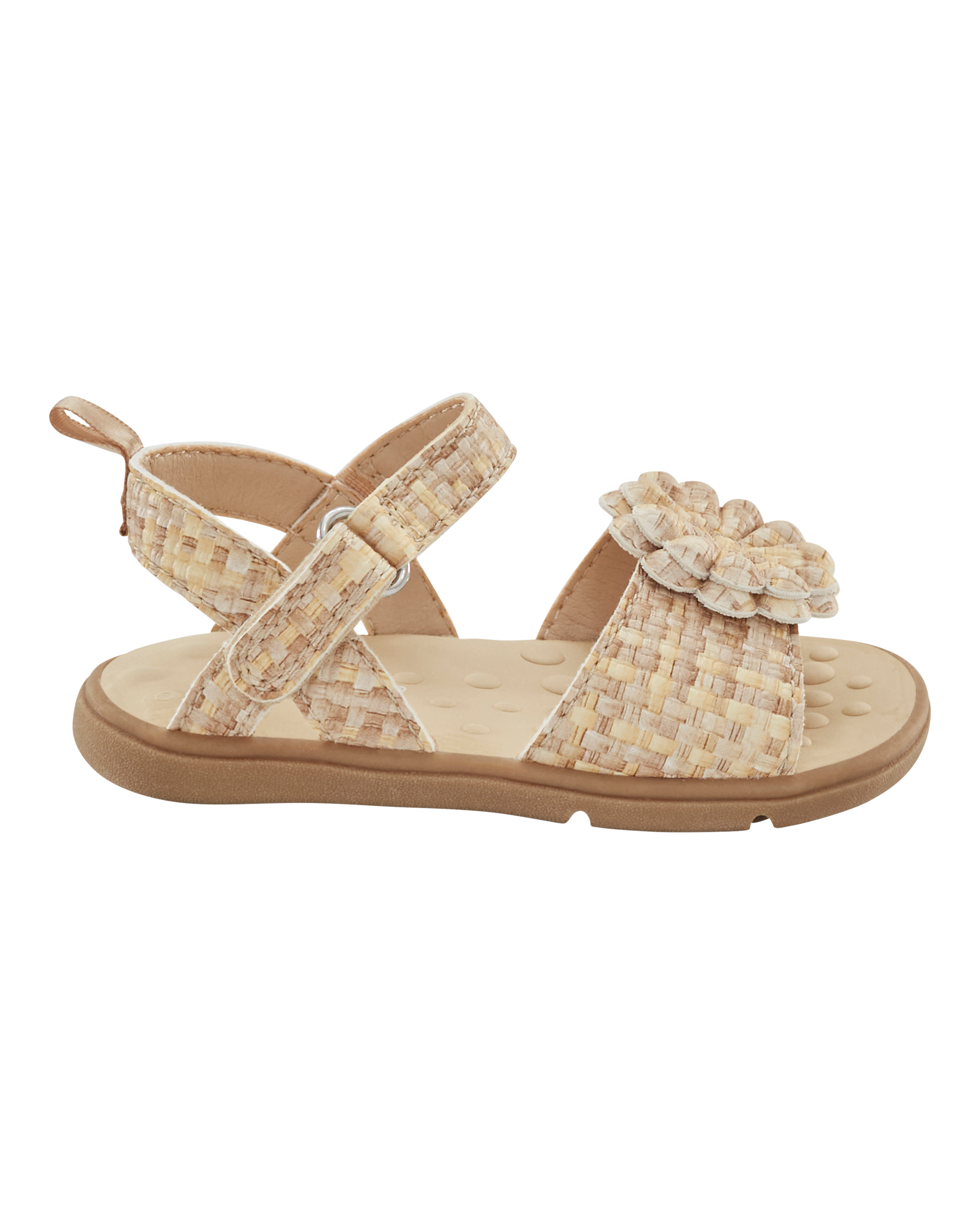 Baby  Every Step® First Walker Woven Flower Accent Sandals - Beige