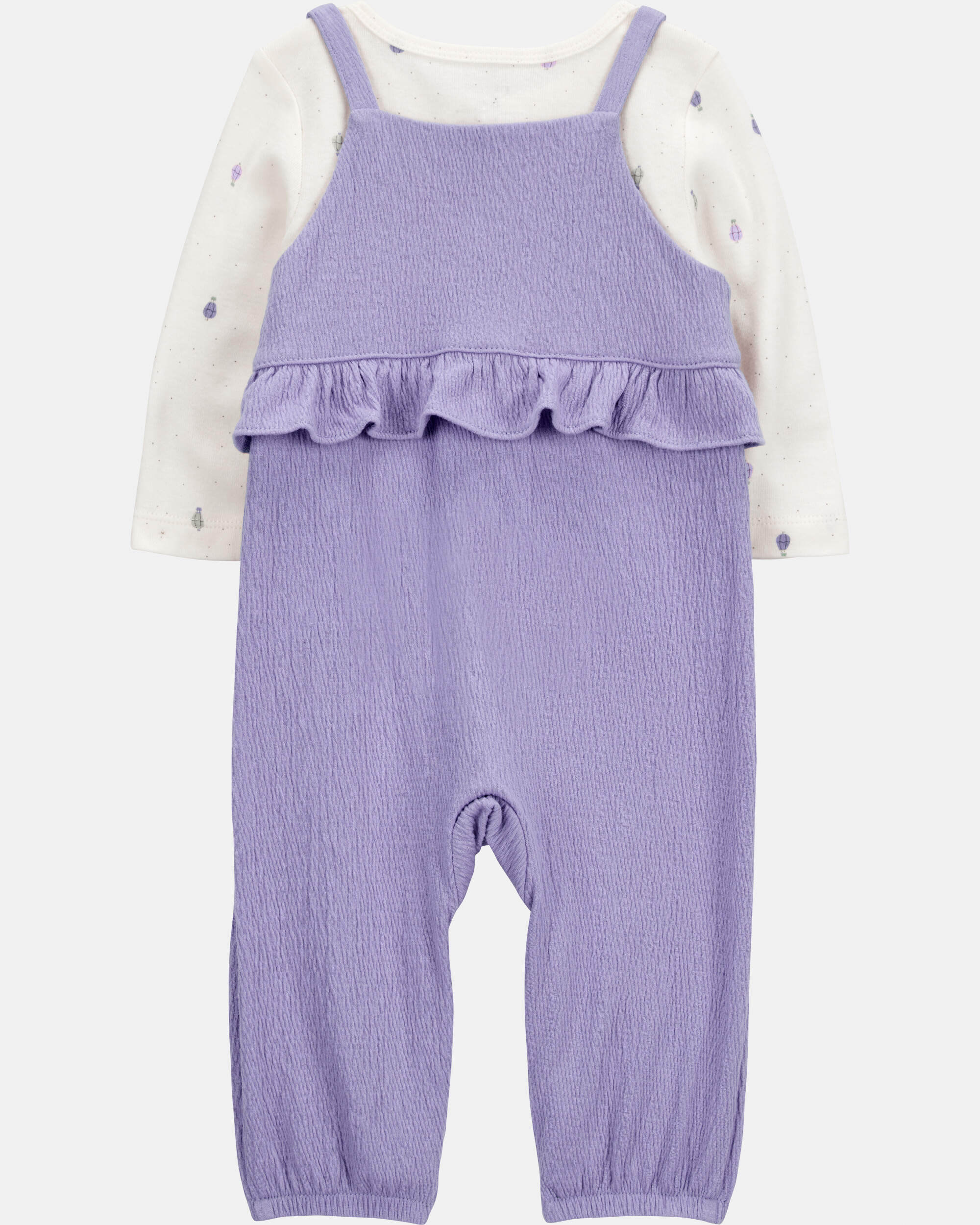 Baby Girl 2-Piece Long-Sleeve Tee & Coverall Set