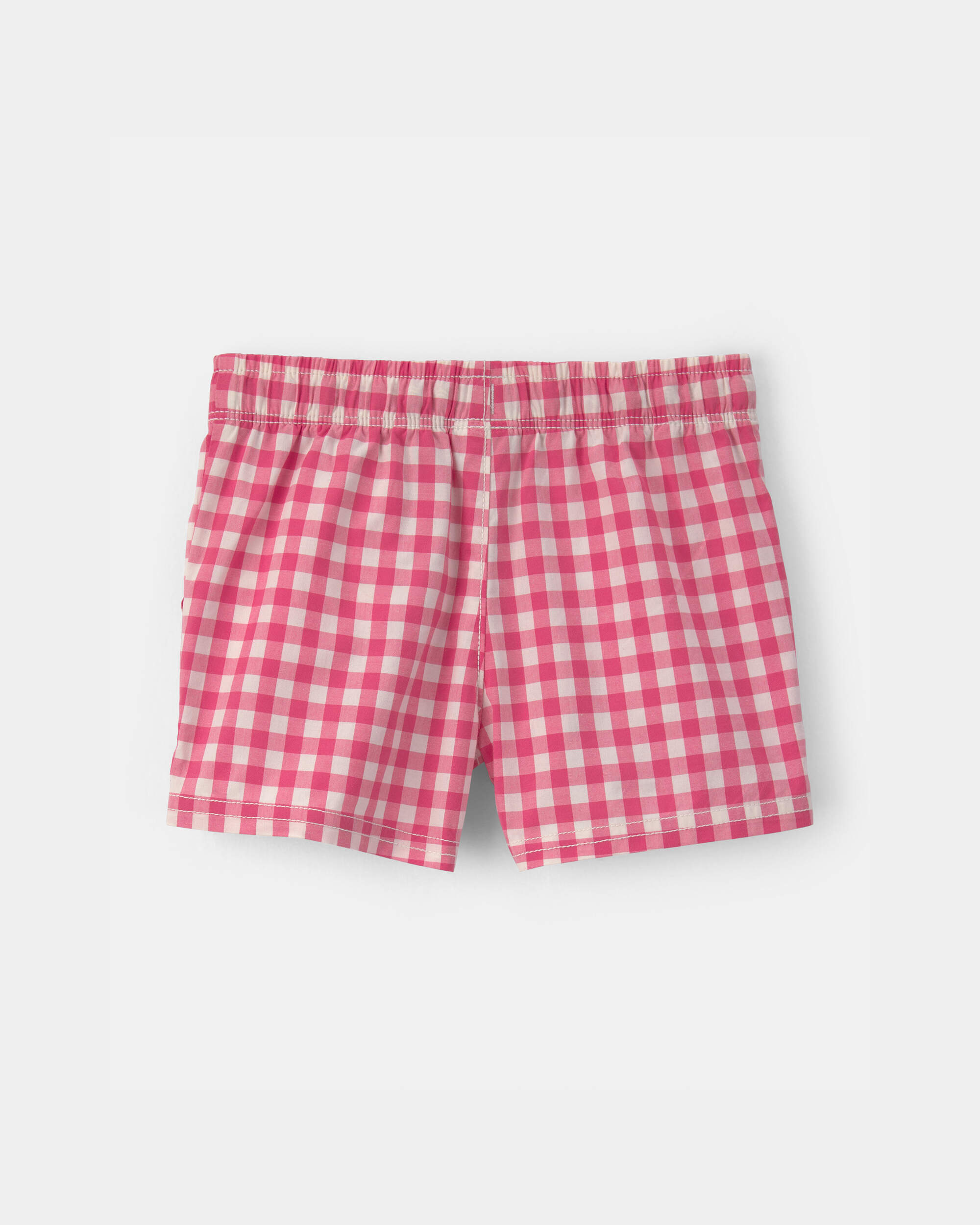 Baby Boy Gingham Poplin Shorts - Red