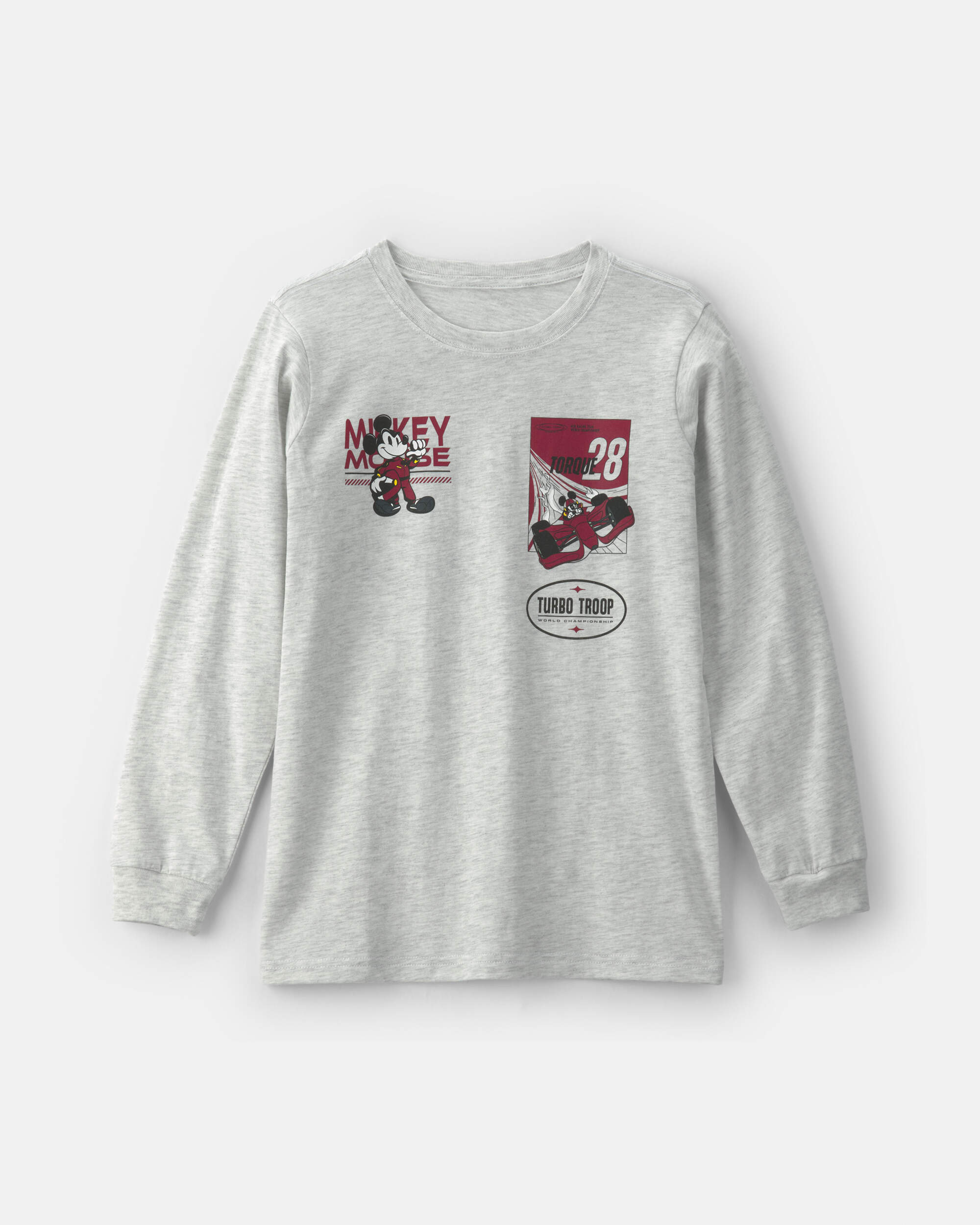 Boys Disney© Mickey Mouse Racing Long-Sleeve Graphic Tee - Grey
