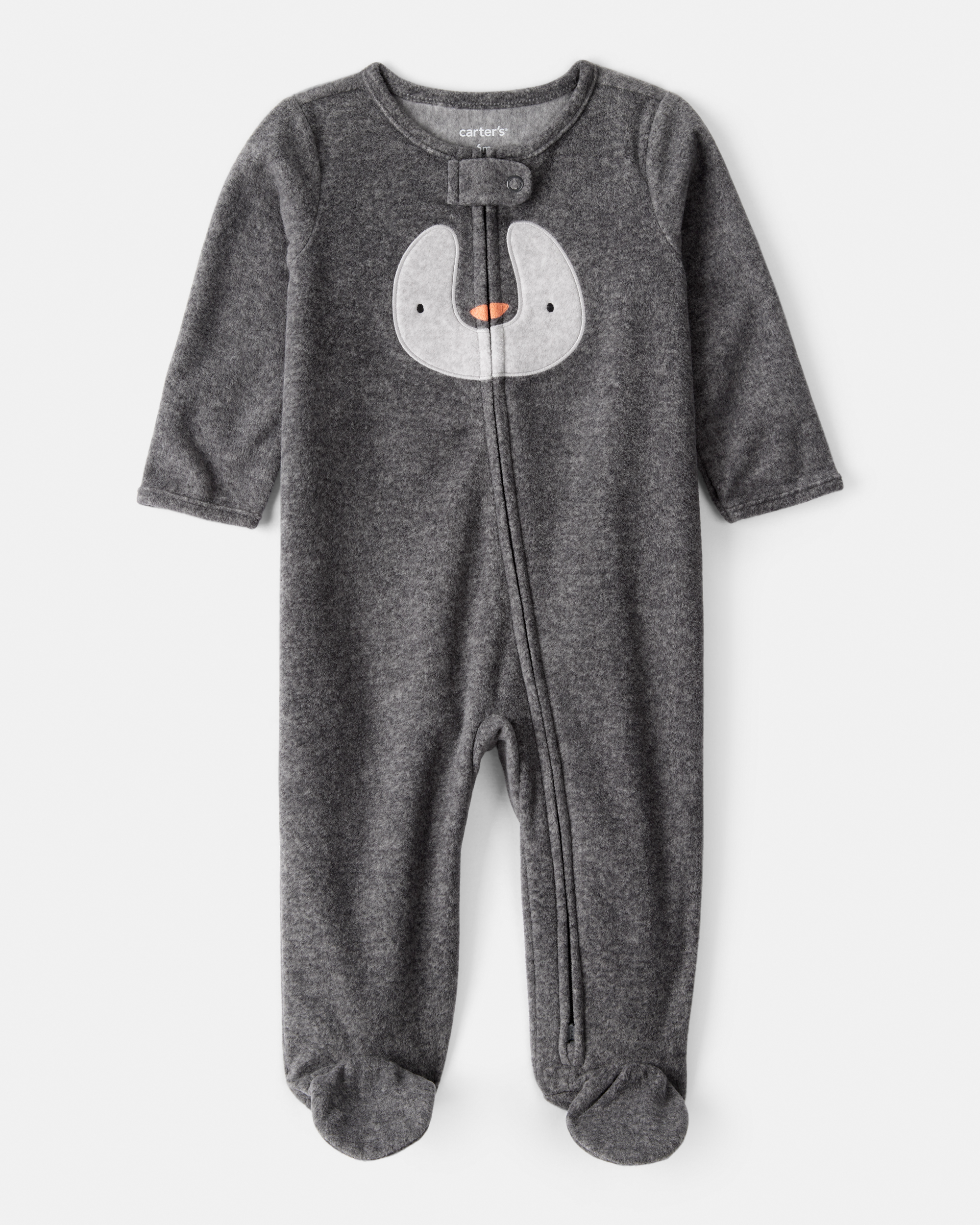 Baby Penguin Loose Fit Sleeper - Grey
