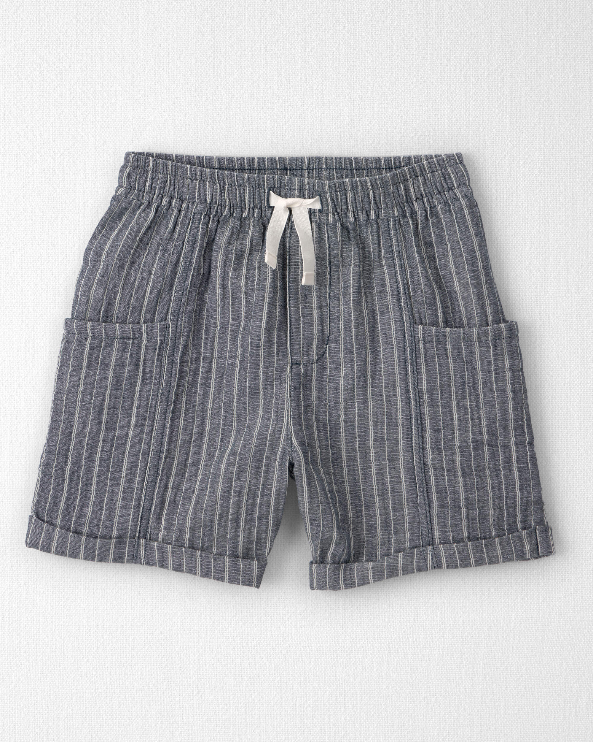 Boys 2-Piece Organic Cotton Gauze Short Set Cream