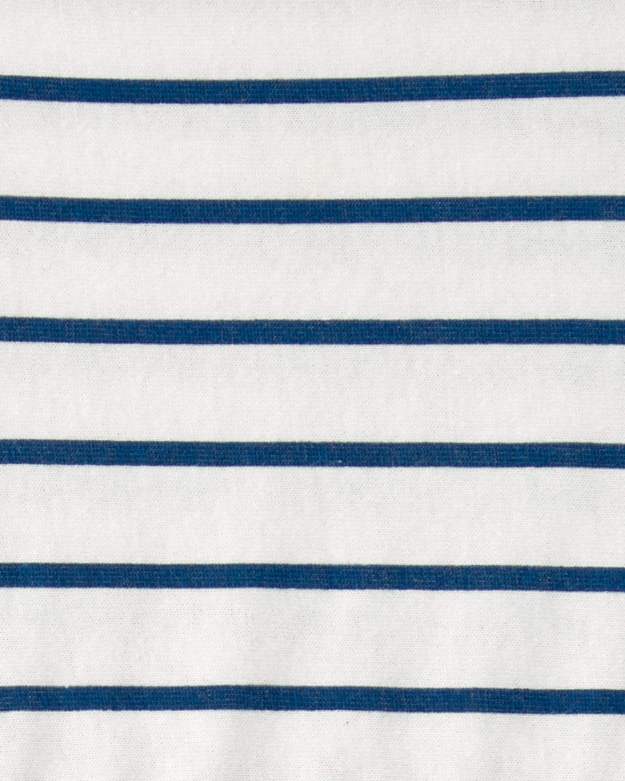 Baby Girl Striped Short-Sleeve Dress - Blue/Ivory