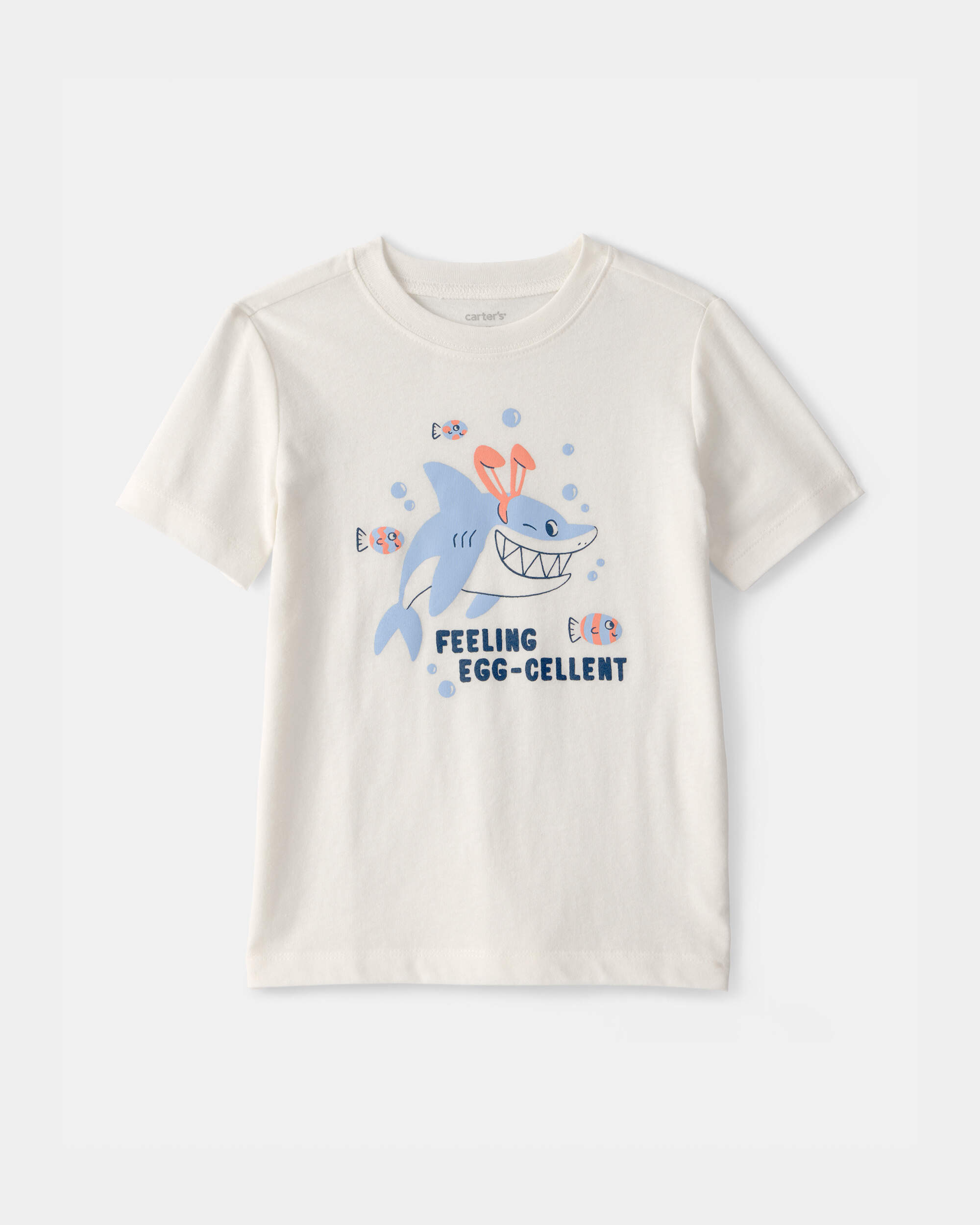 Toddler Easter Shark Graphic Tee - Ivory