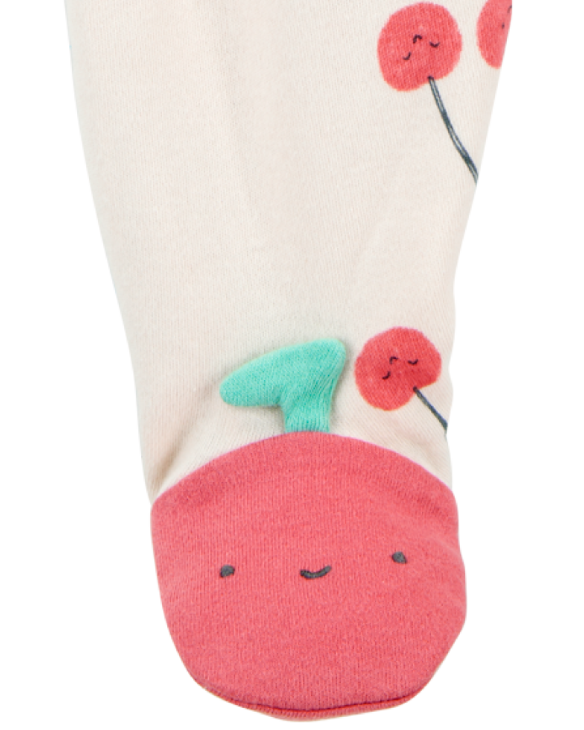 Baby Girl Cherry Print 2-Way Zip Cotton Sleeper