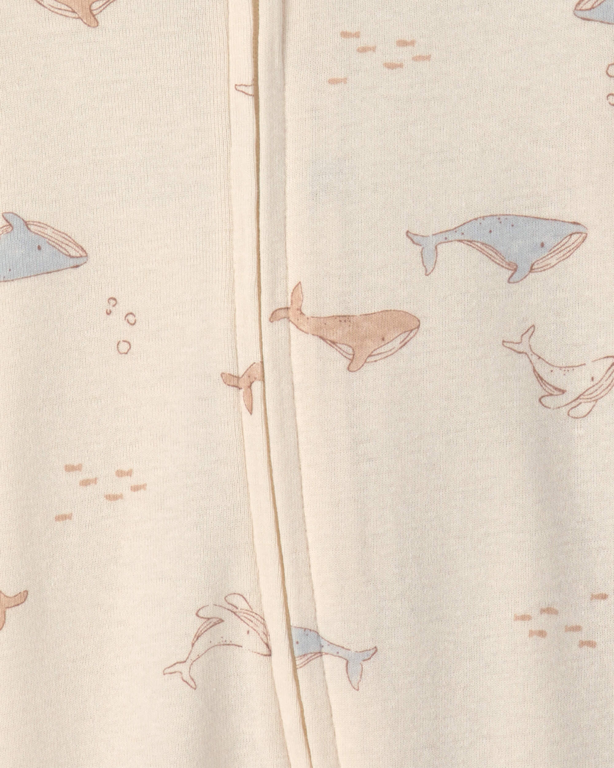 Baby 2-Pack Whale Striped 100% Cotton 2-Way Zip Sleepers - Blue