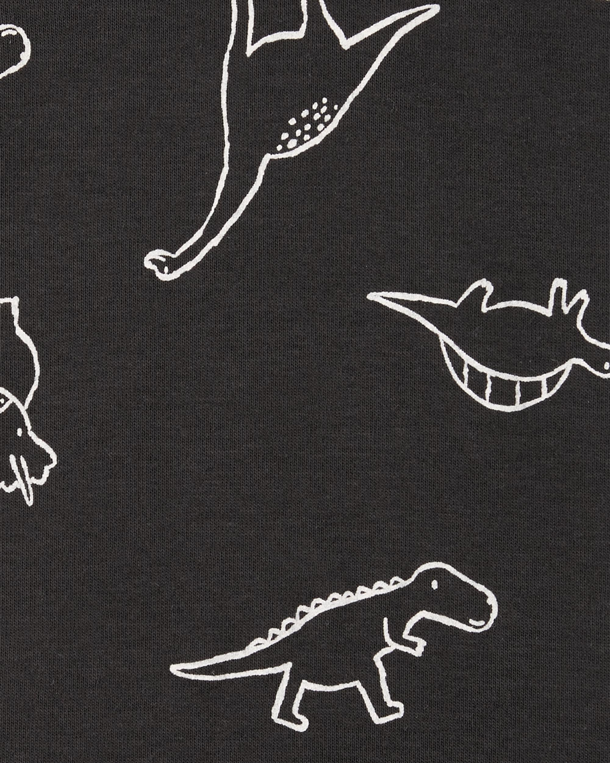 Baby Boy 5-Pack Striped Dinosaur Short-Sleeve Bodysuits