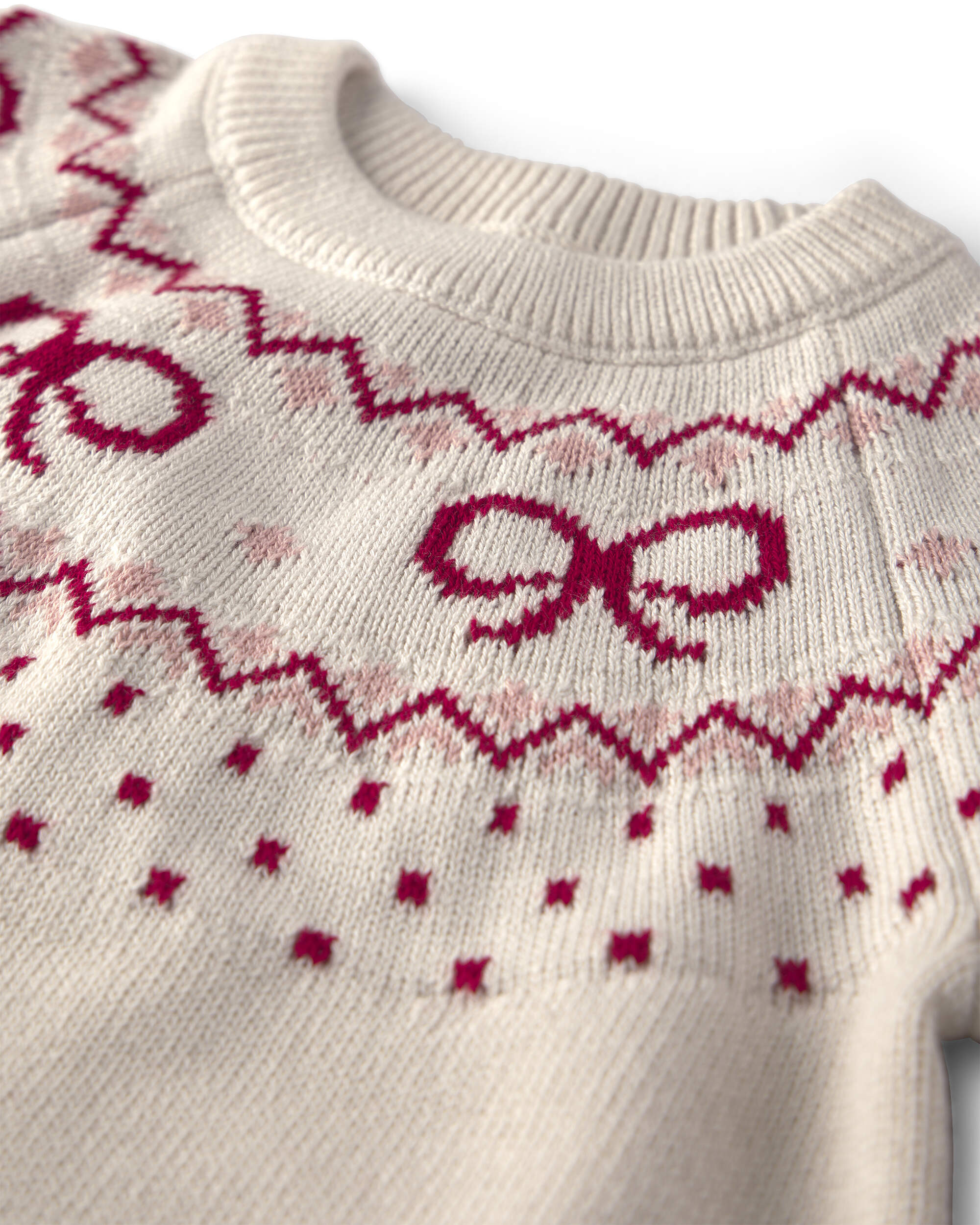 Toddler Girl Organic Cotton Fair Isle Sweater Knit Pullover