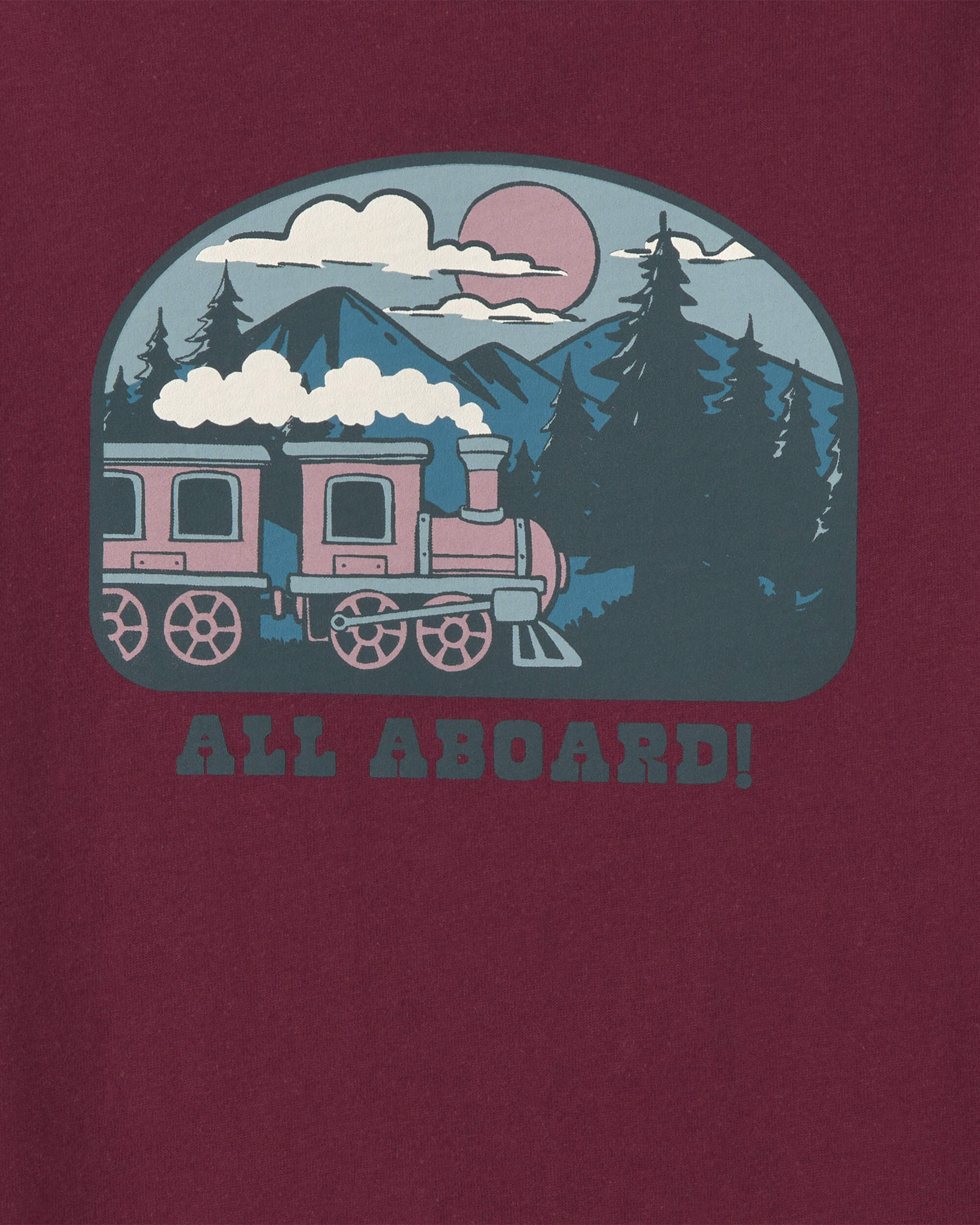 Toddler Boy 'All Aboard' Train Long-Sleeve Graphic Tee - Burgundy