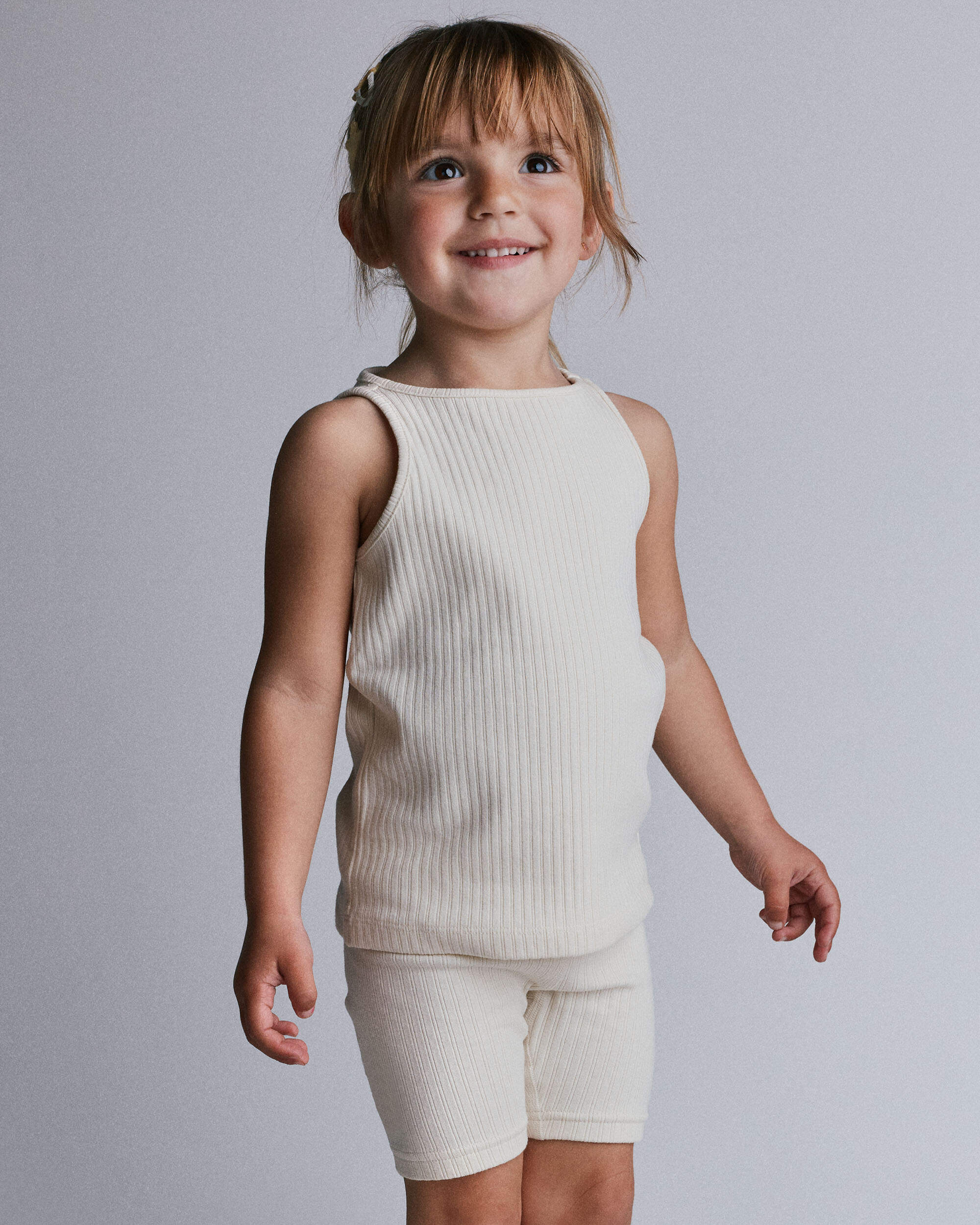 Toddler Girl Brooklyn Bike Shorts - Cream