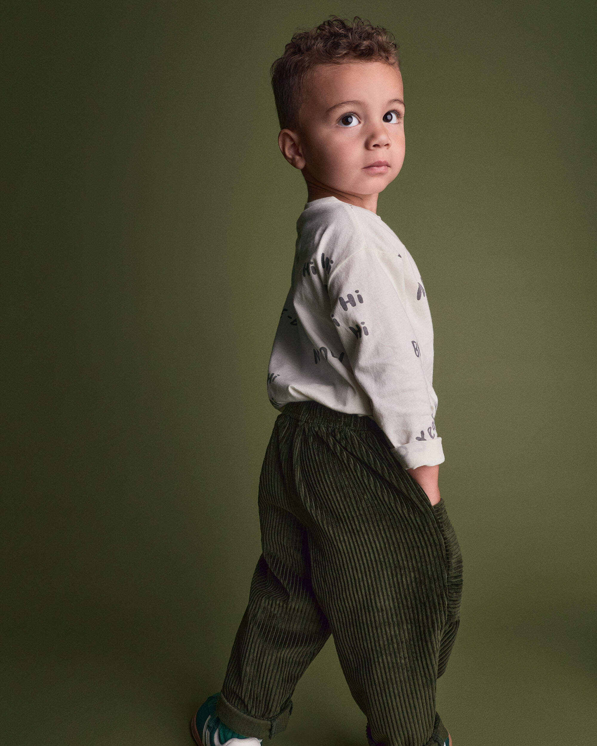 Toddler Boy Pocket Pants - Olive