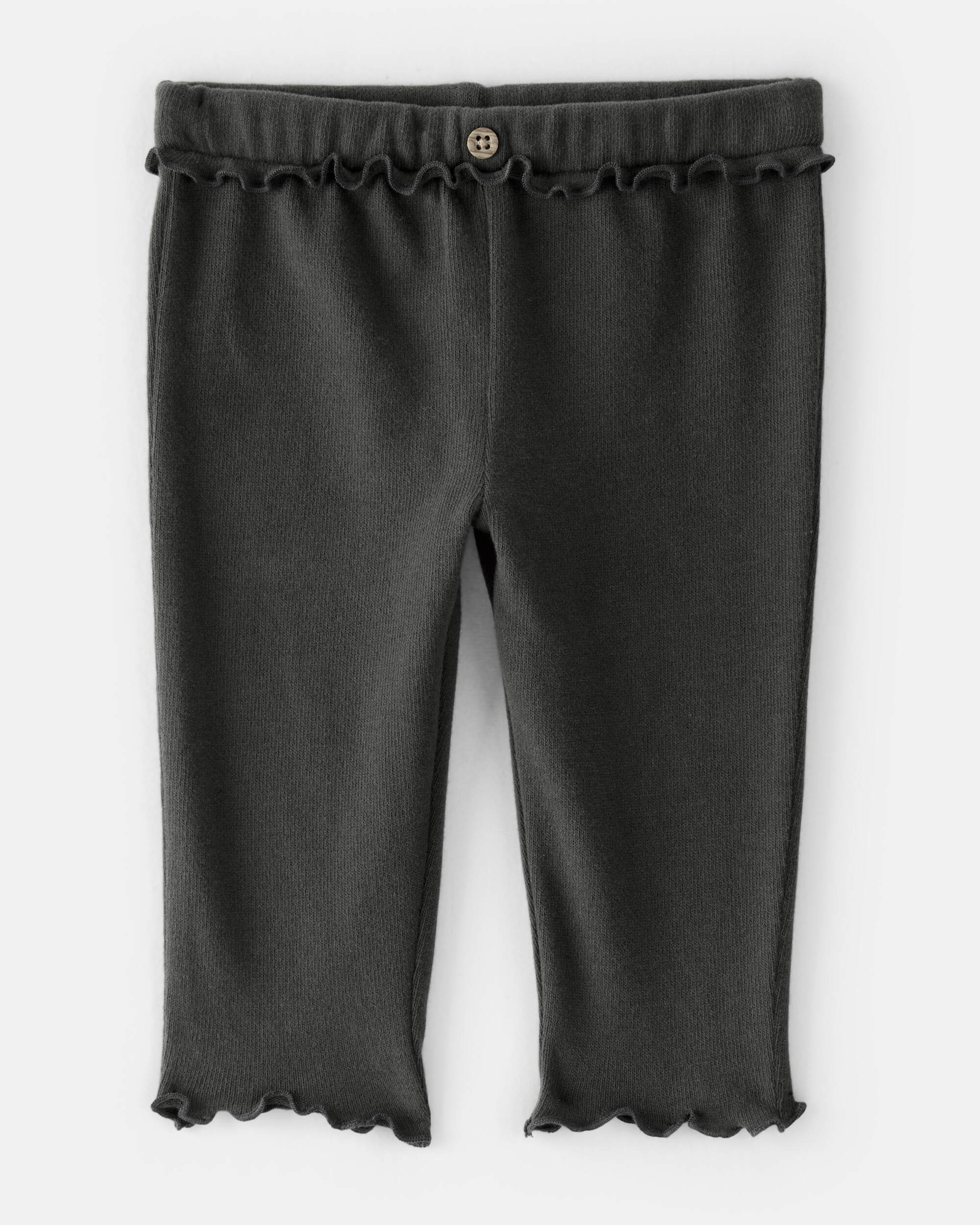 Baby Girl Flutter-Waist Pants - Black