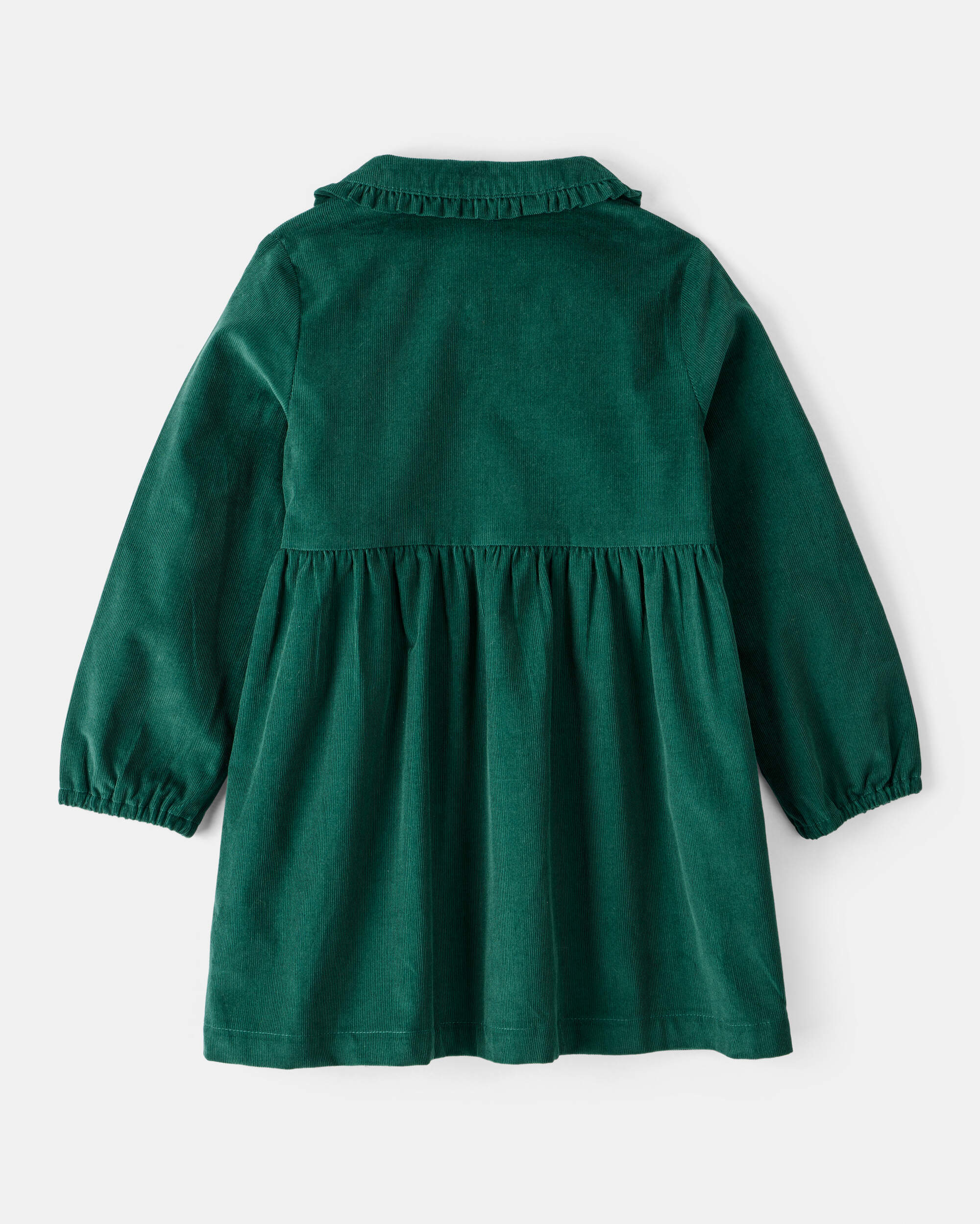 Toddler Girl Corduroy Long-Sleeve Occasion Dress - Green
