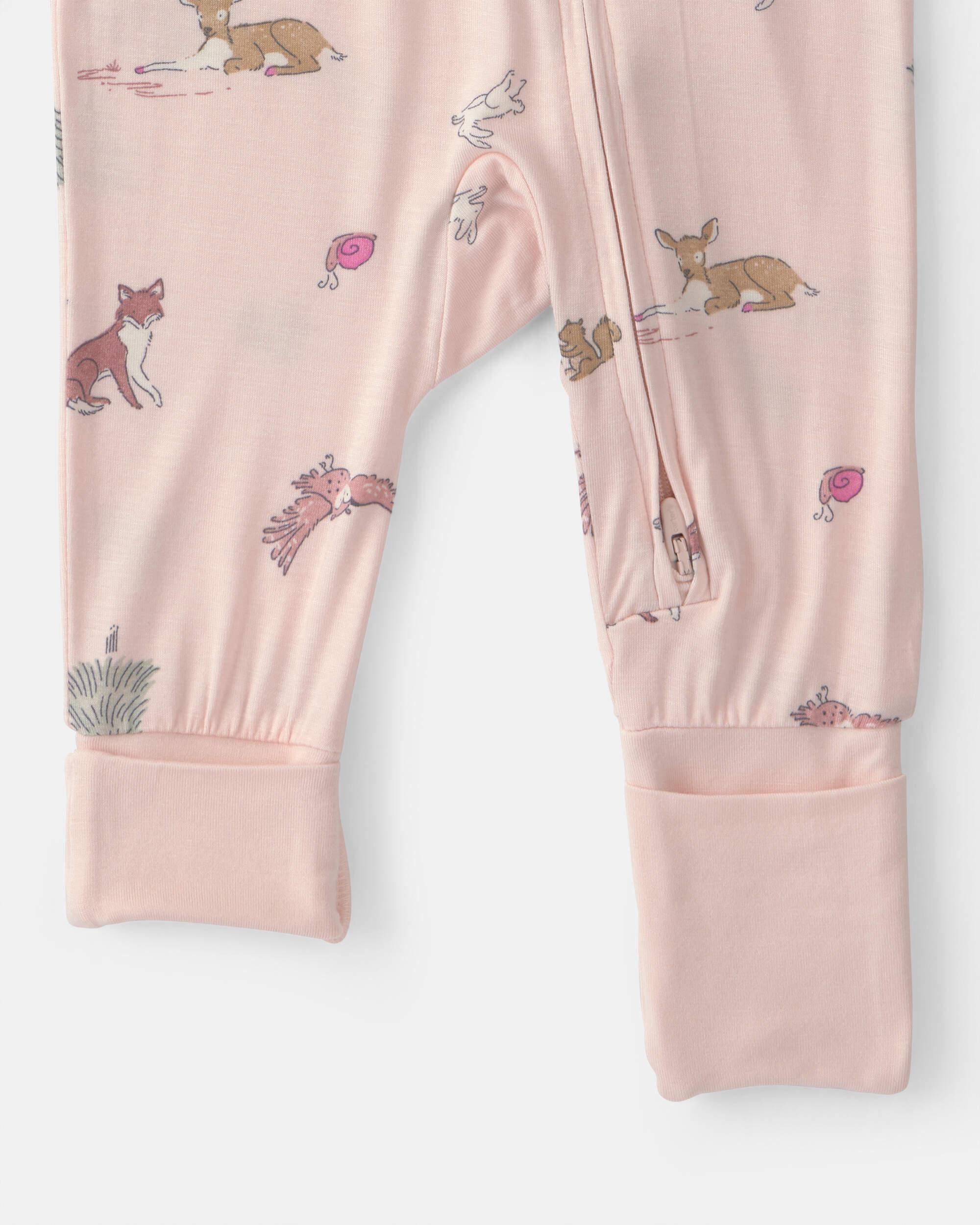 Baby Girl Woodland PurelySoft™ 2-Way Zip Sleeper - Pink