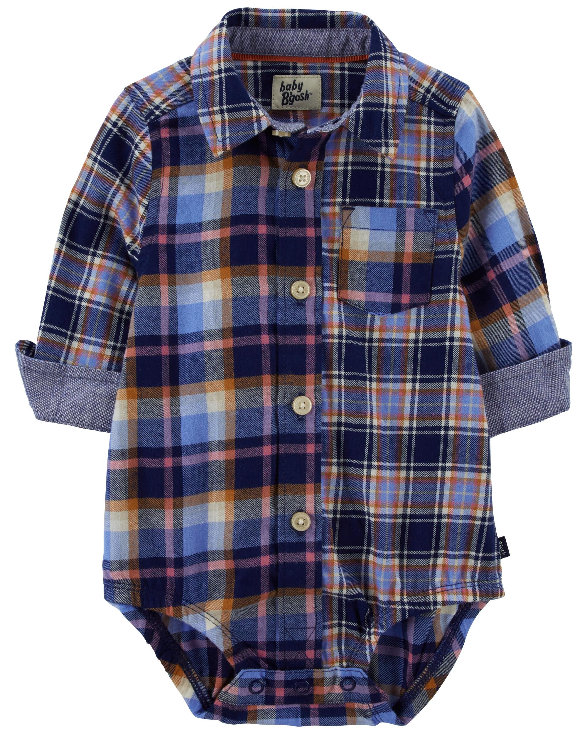 Baby boy button down bodysuit sales