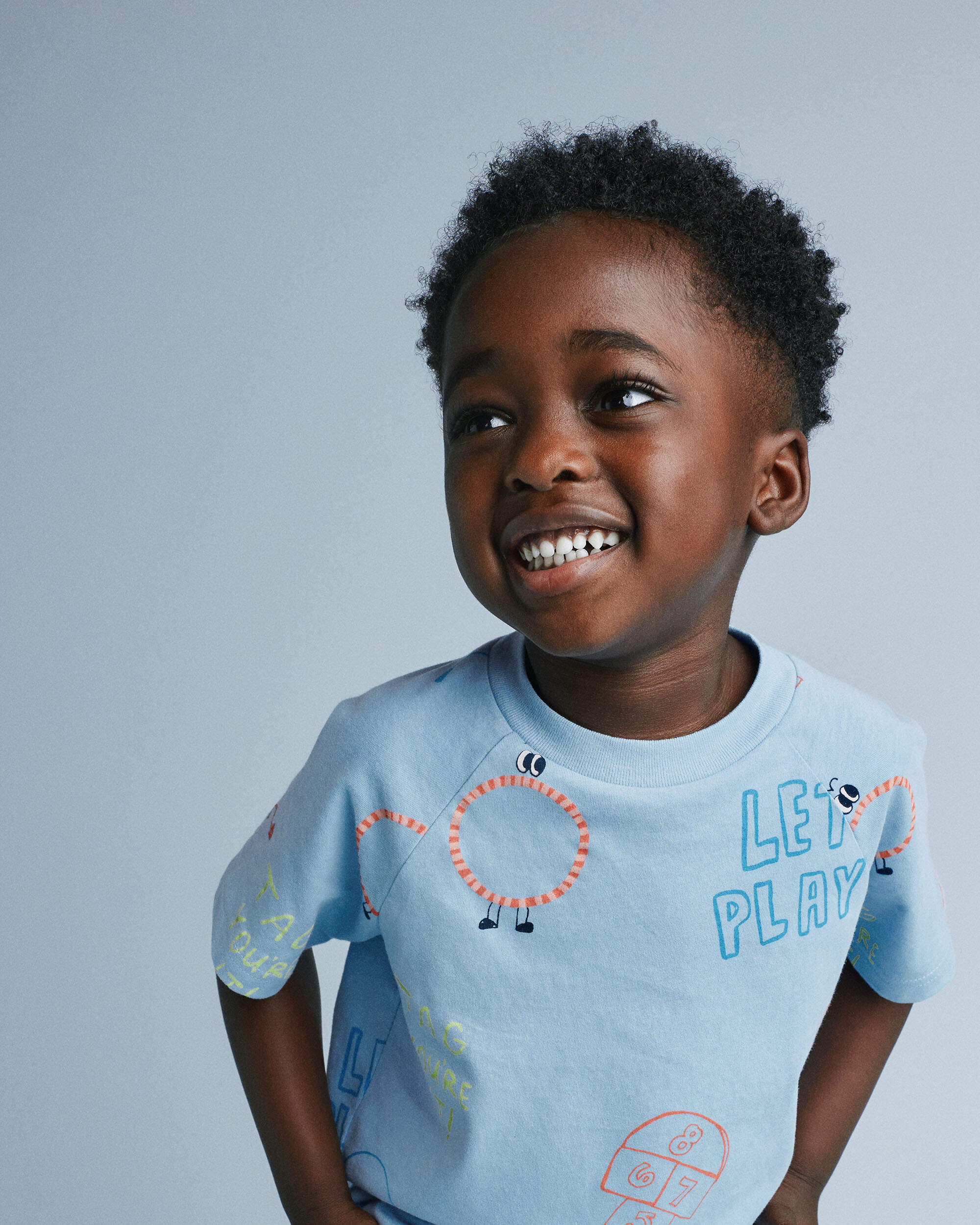 Toddler 'Let's Play' Raglan Relaxed Tee - Blue, , hi-res