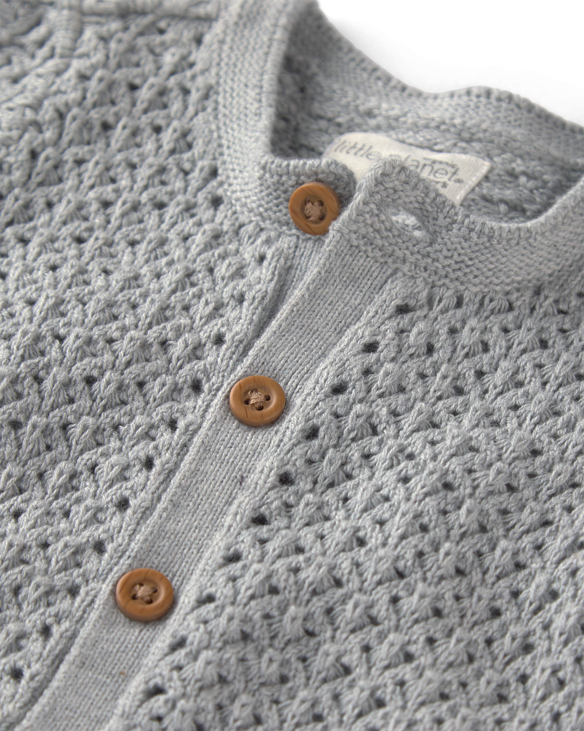 Baby Short-Sleeve Romper in Grey, , hi-res