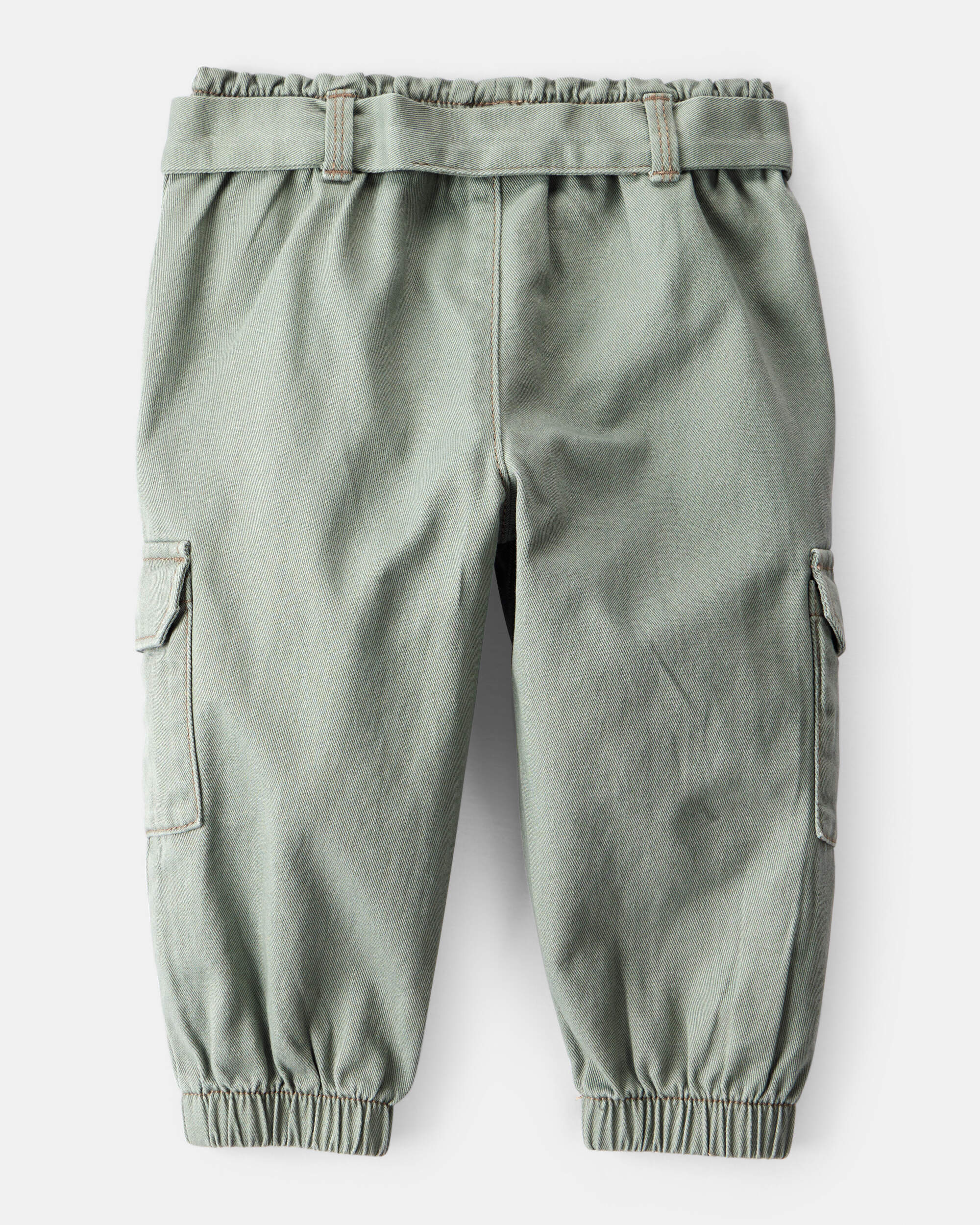 Baby Girl Cotton Cargo Joggers - Green