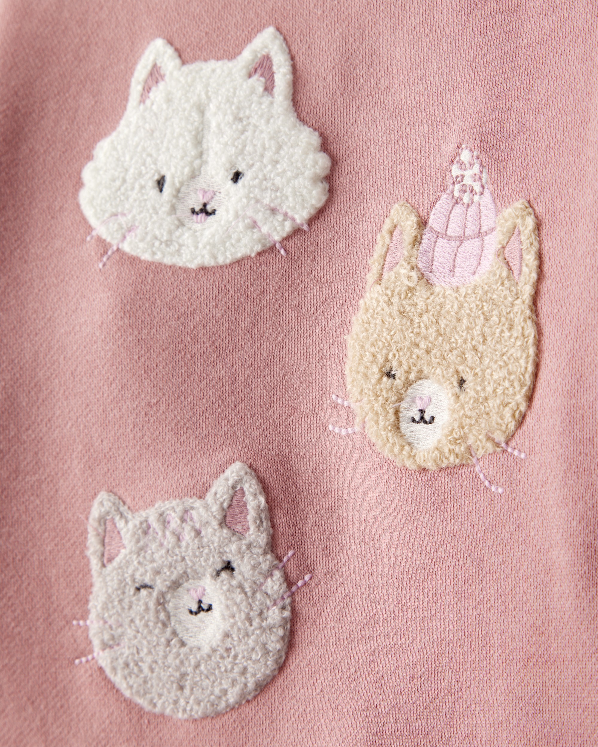 Baby Girl Cat Pullover & Pant Set - Pink