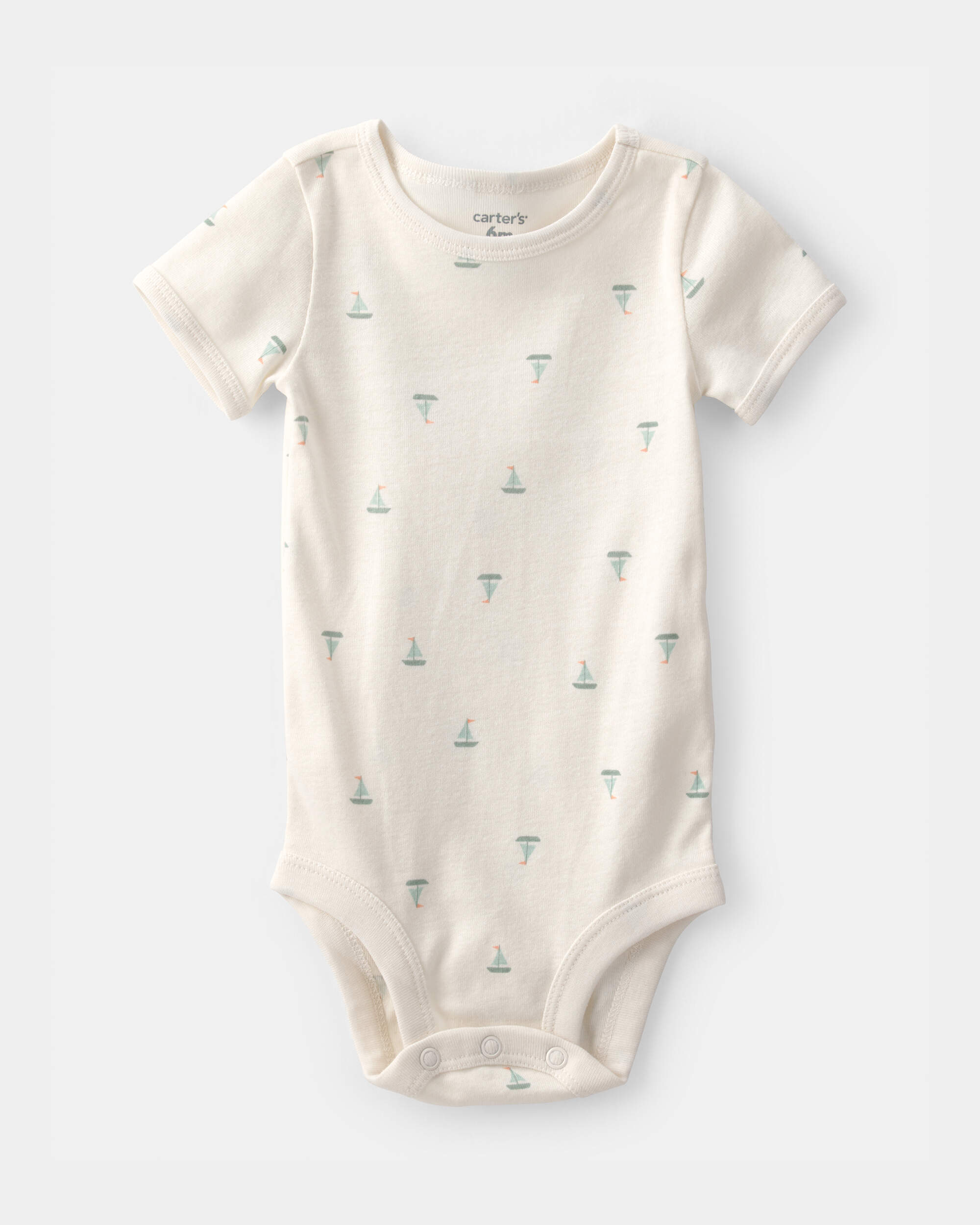 Baby 2-Piece Sailboat Overall Set - Green/Ivory