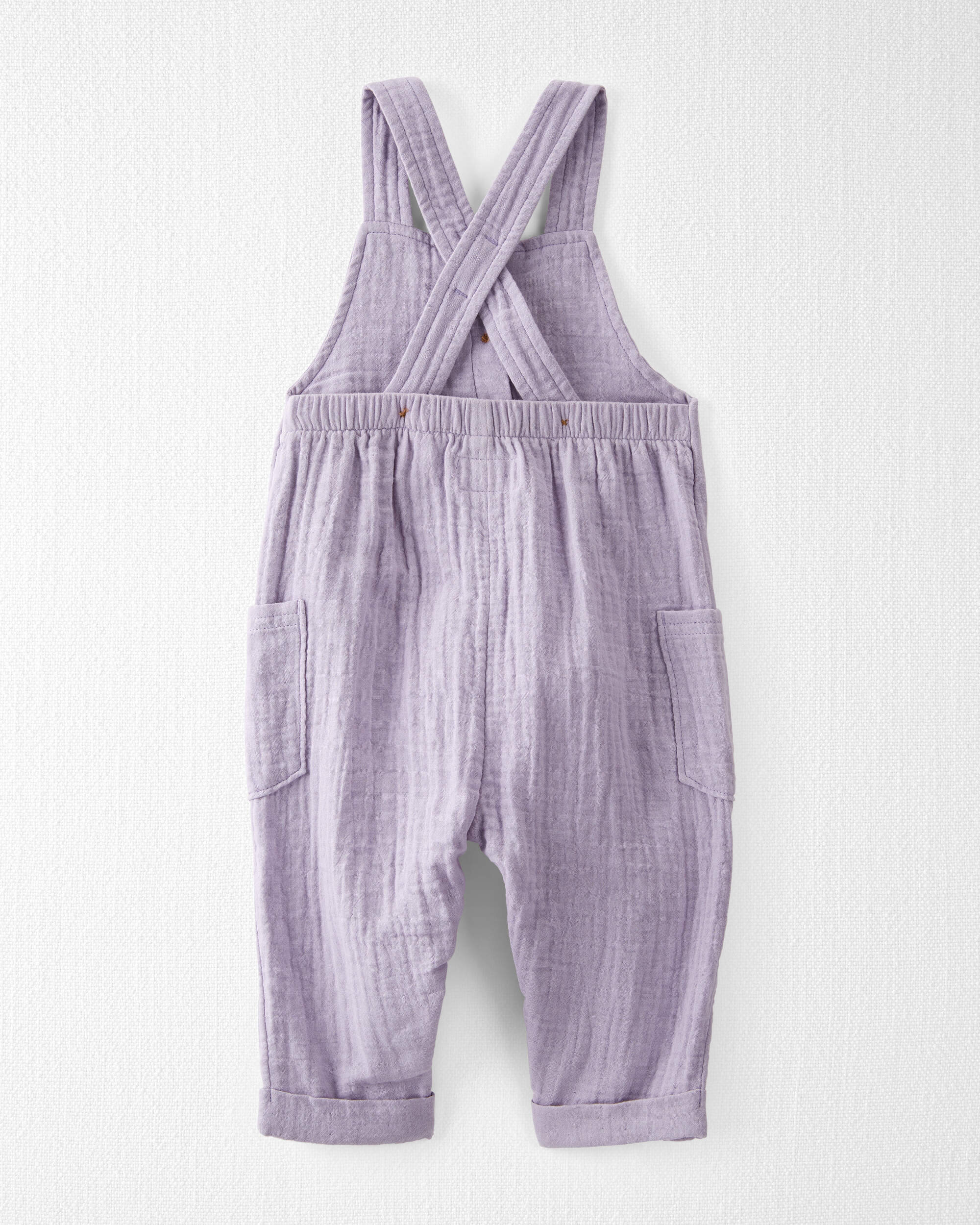 Baby Organic Cotton Gauze Overalls Lilac