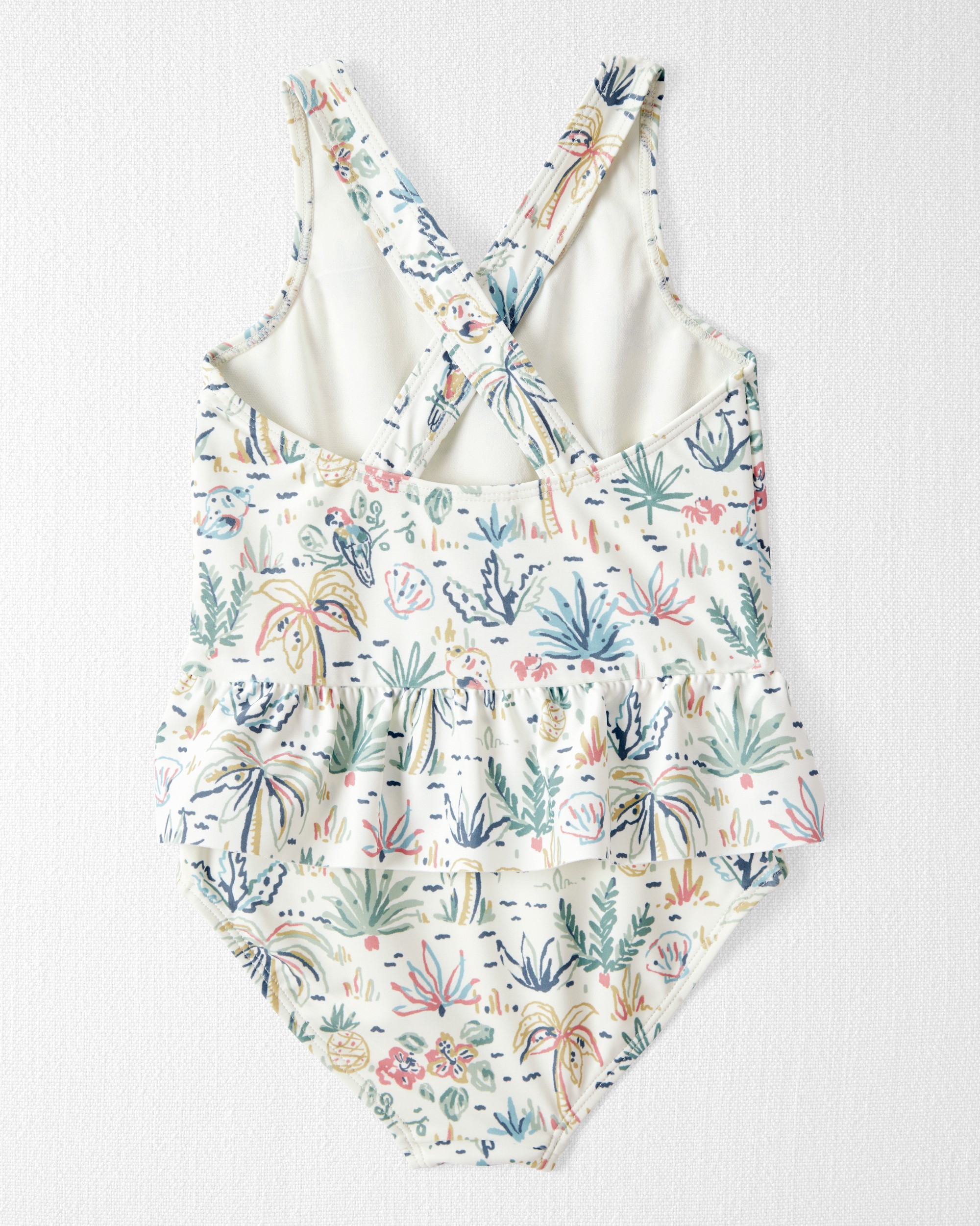 Toddler Girl Recycled Swimsuit Tropical Paradise