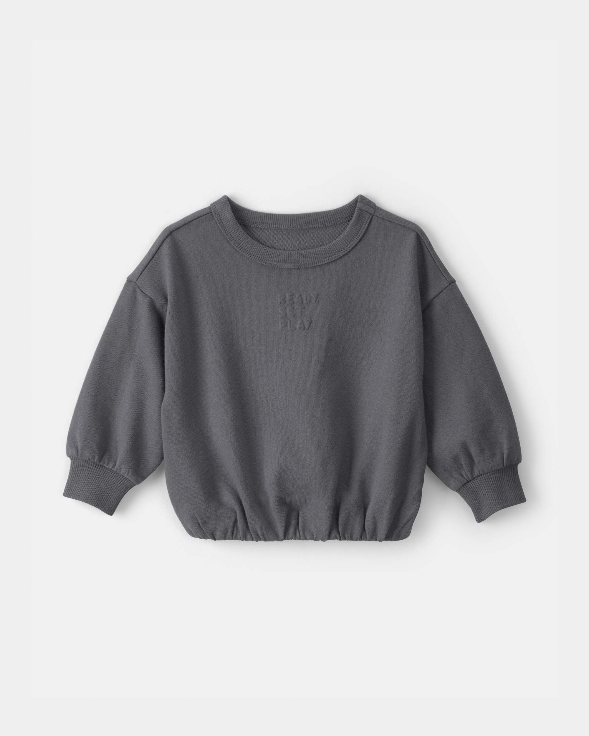 Baby 'Ready Set Play' French Terry Pullover Sweatshirt - Grey