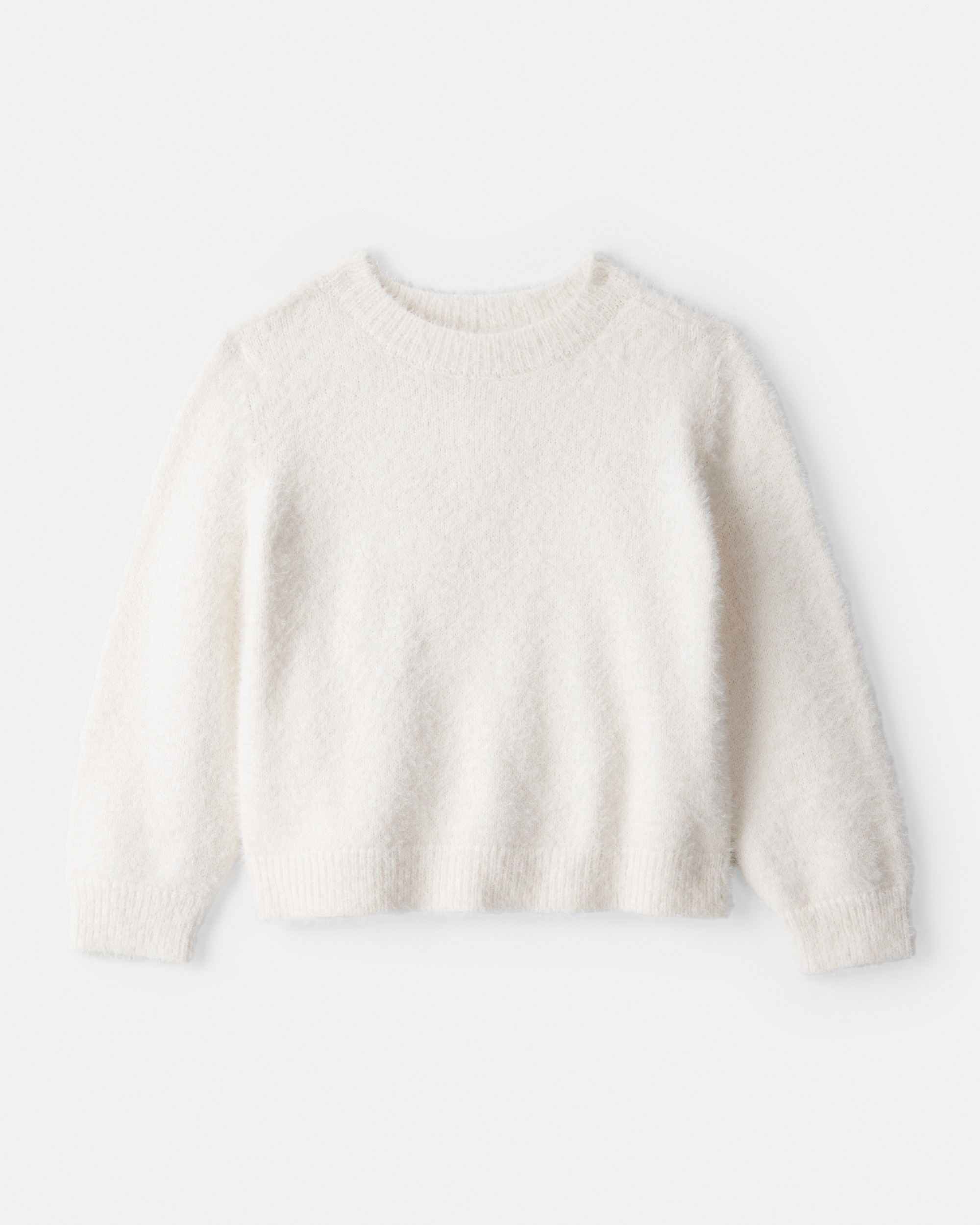Toddler Girl Brushed Sweater - White