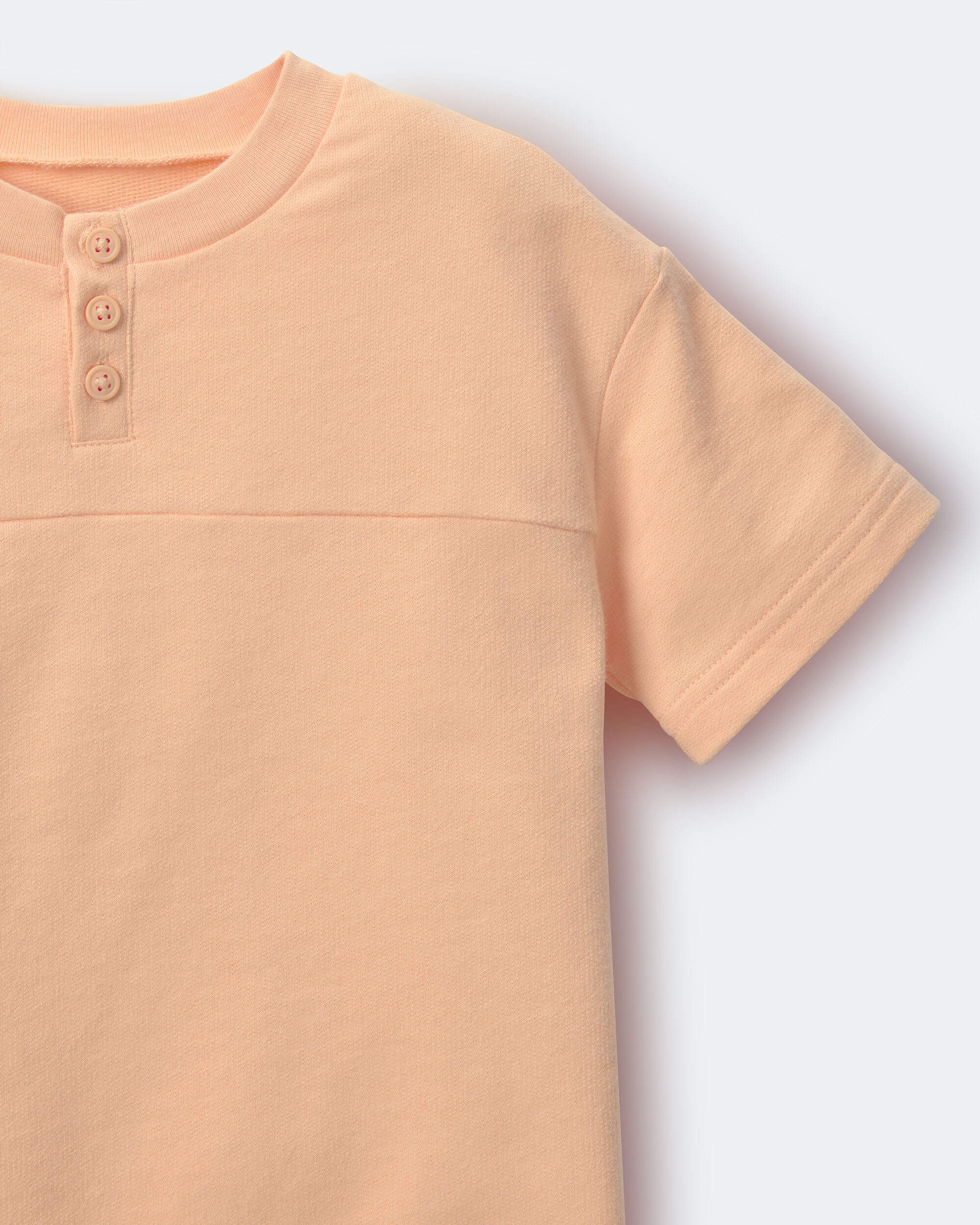Toddler Boy Short-Sleeve Yoke Tee - Light Orange