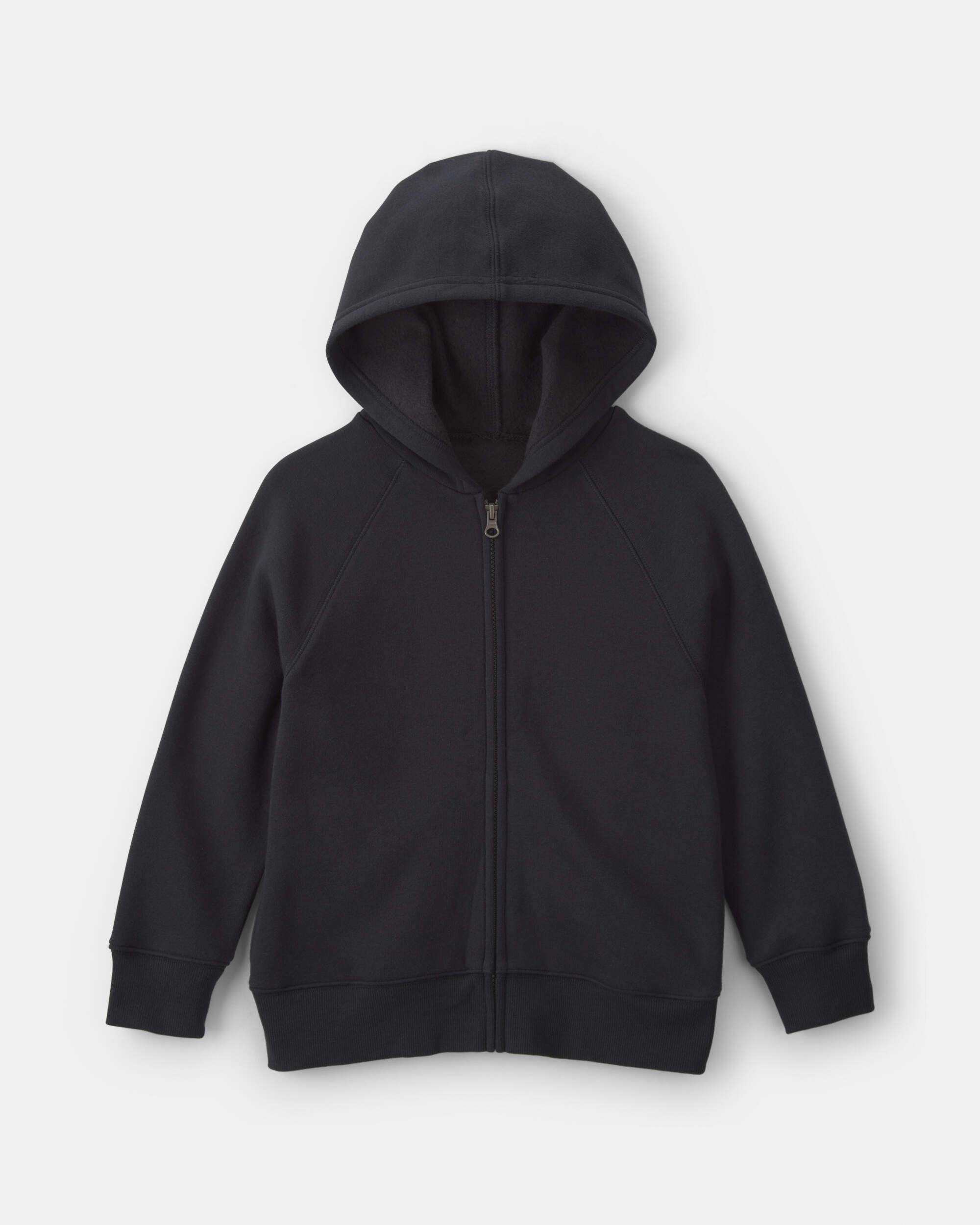 Boys Fleece Zip-Up Hoodie - Black