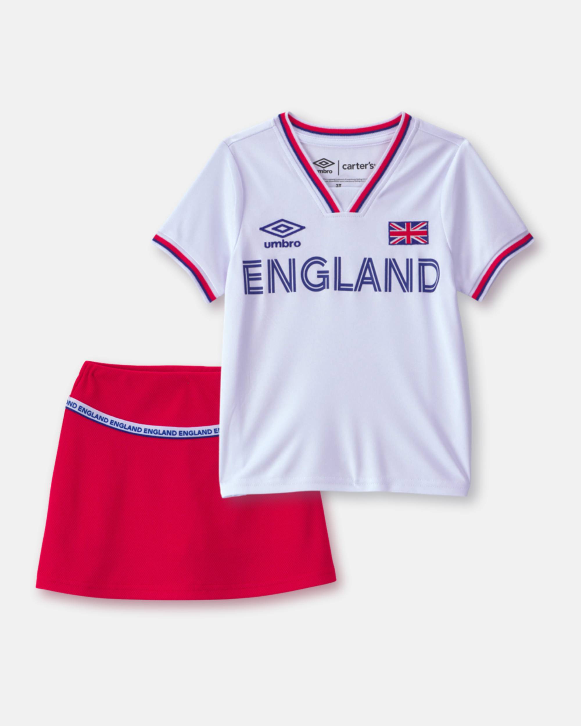 Toddler Girl 2-Piece Umbro England Soccer Jersey & Skort Set - Red