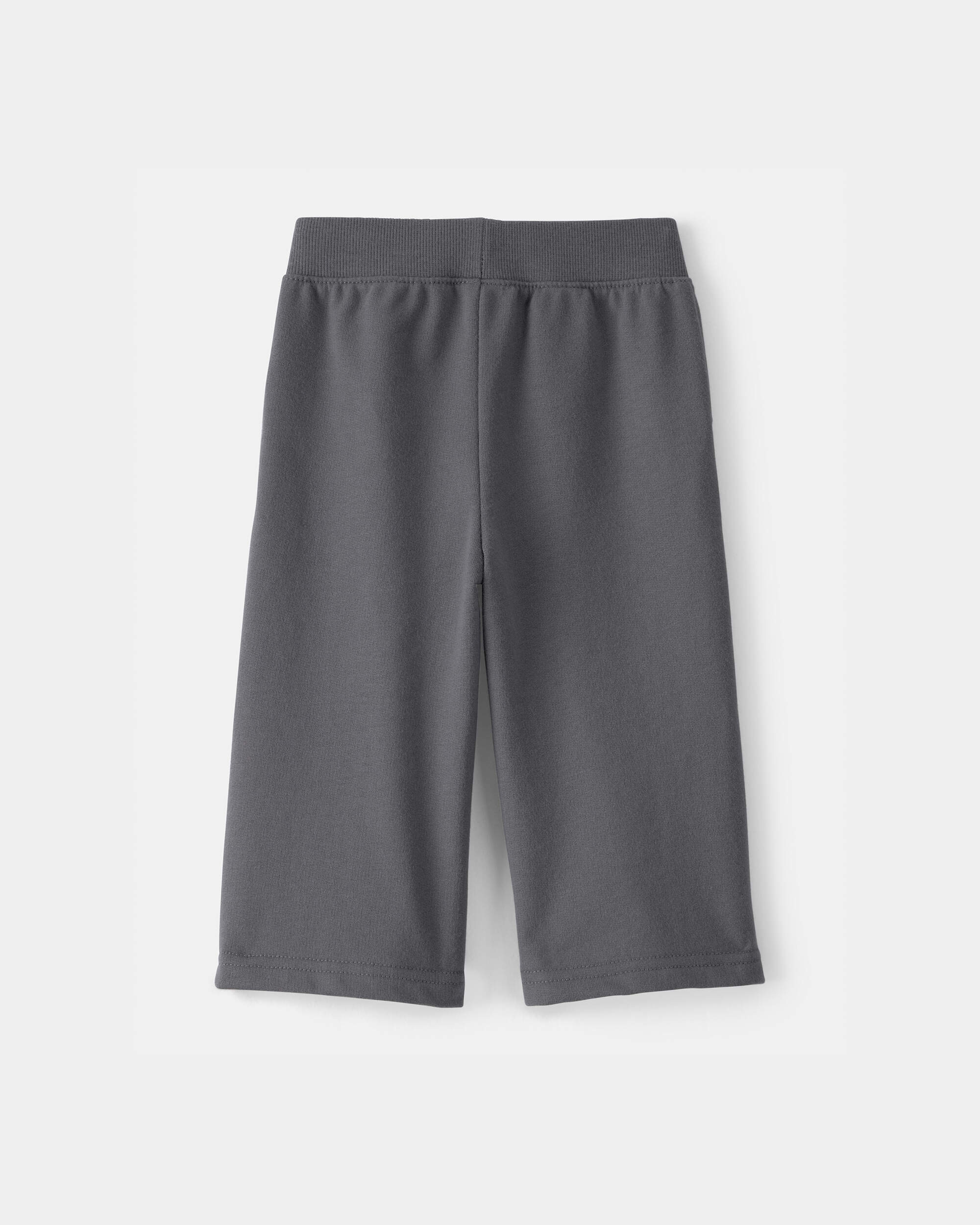 Baby Girl French Terry Wide-Leg Active Pants - Grey