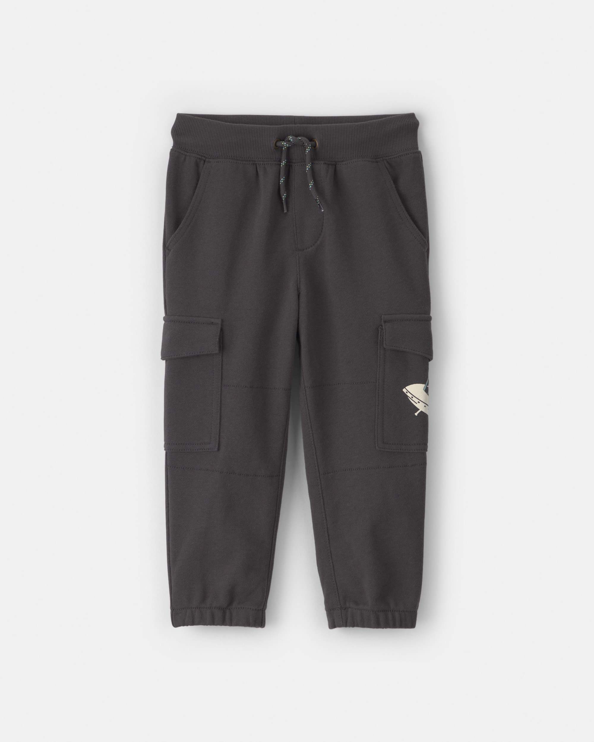 Toddler Boy French Terry Cargo Joggers - Grey