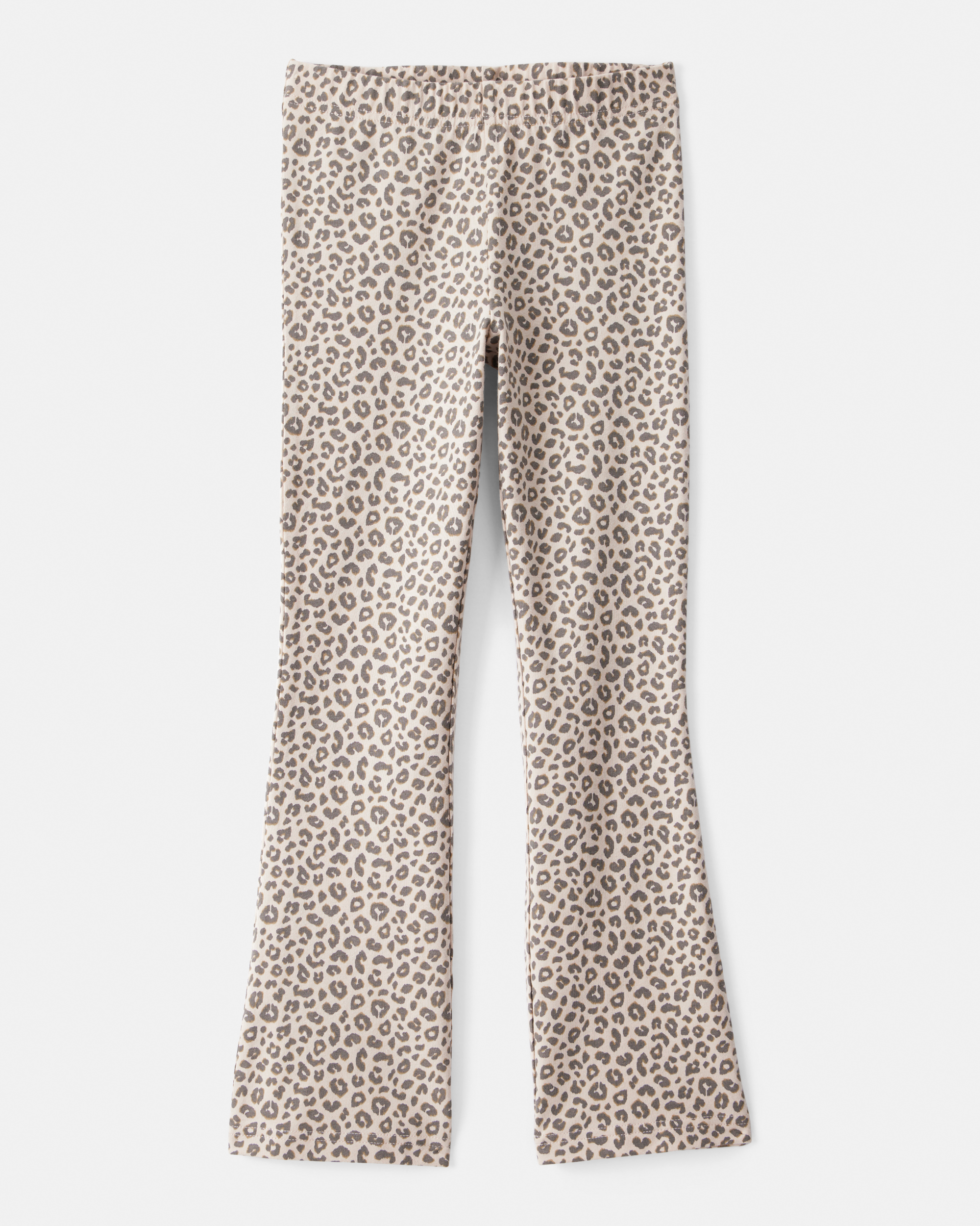 Girls Cotton Leopard Stretch Flare Leggings