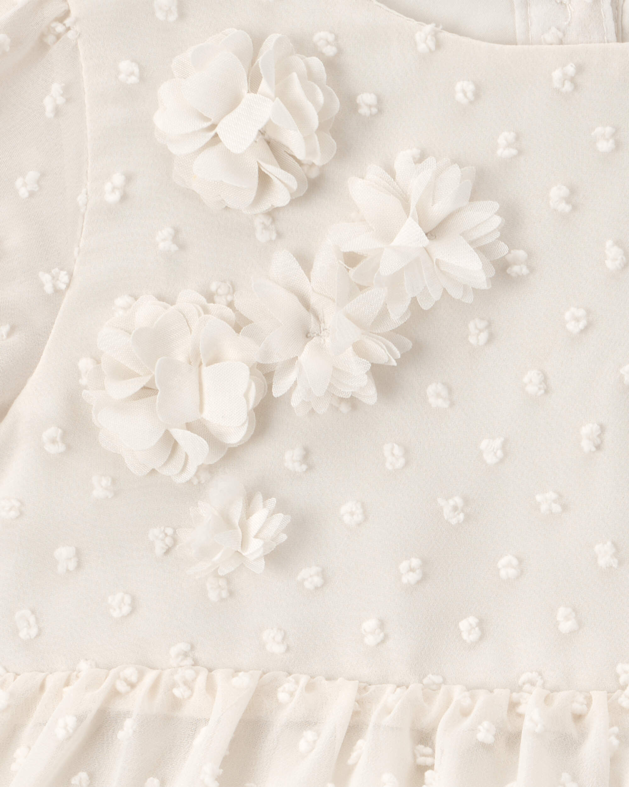 Baby Girl Swiss Dot Occasion Dress - Cream