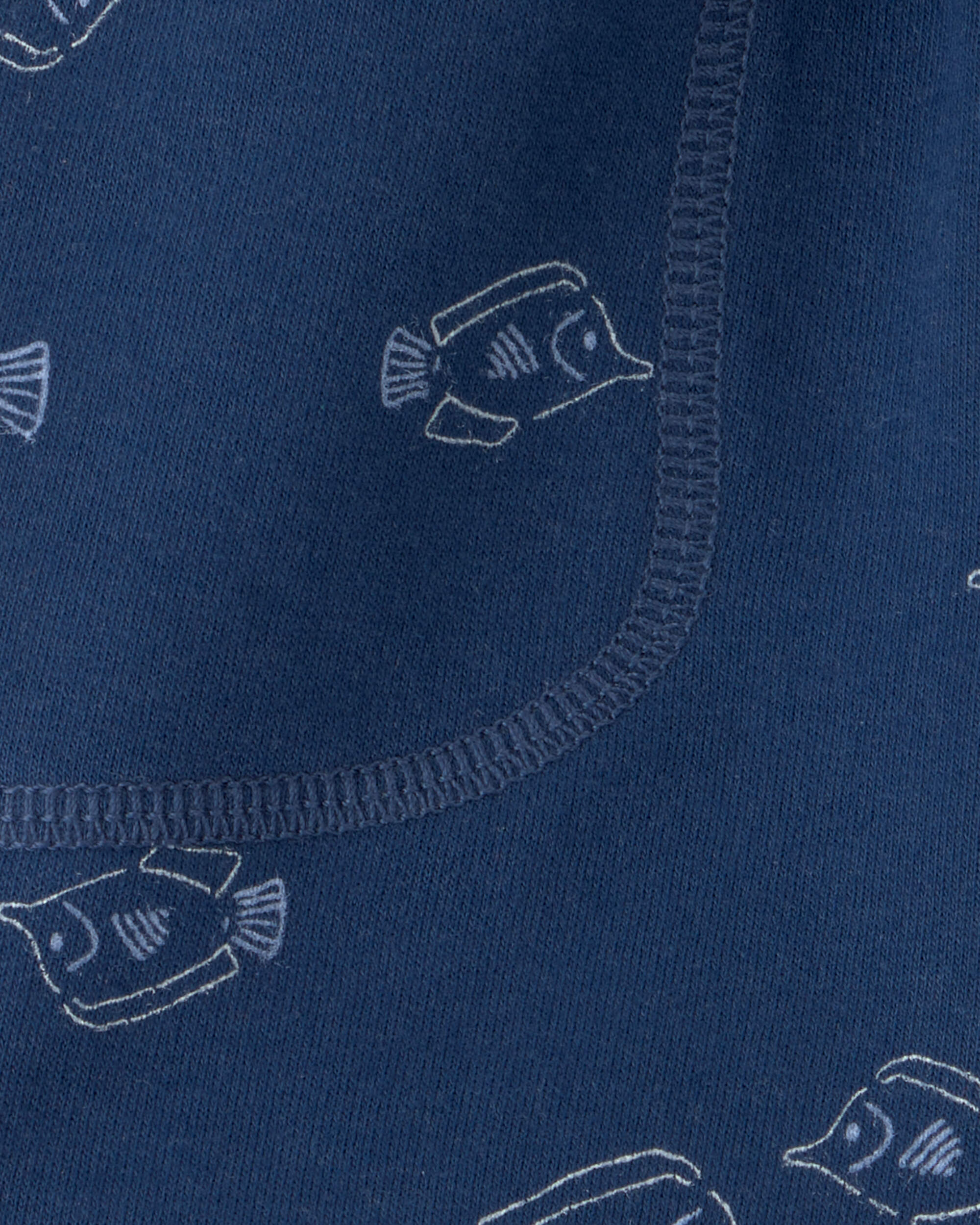 Baby Boy Fish French Terry Shorts - Blue