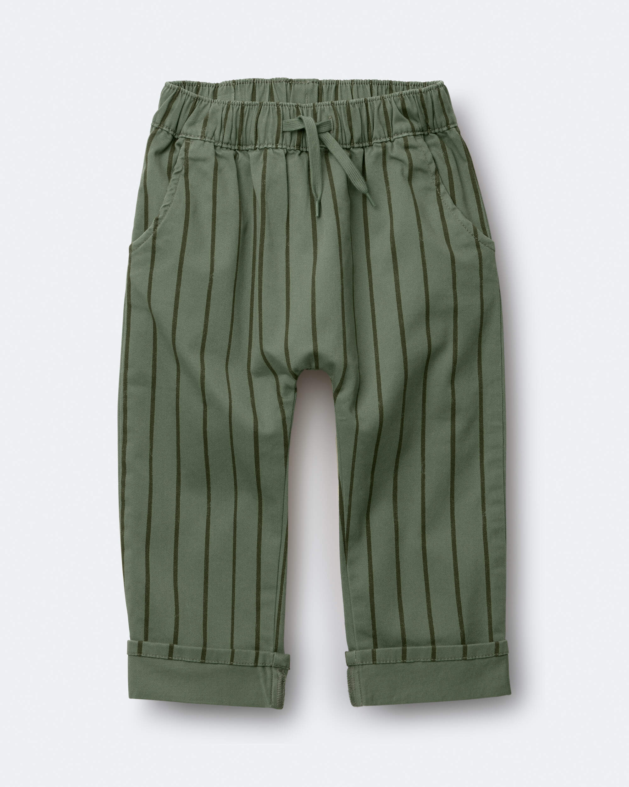 Toddler Boy Playground Pants Stripes - Olive