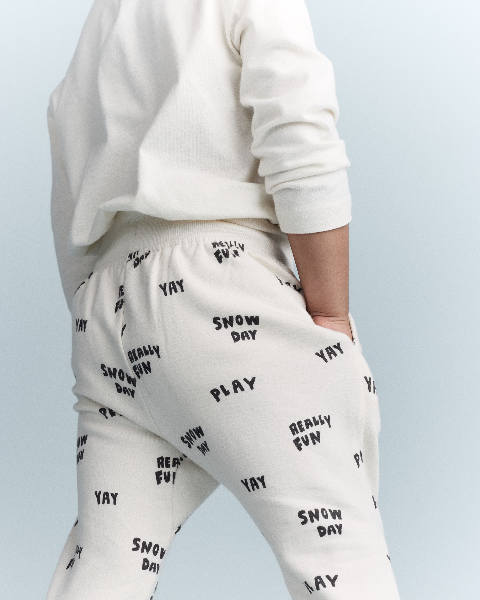 Toddler City Park™ Jogger Pant Snow Day Print - Cream