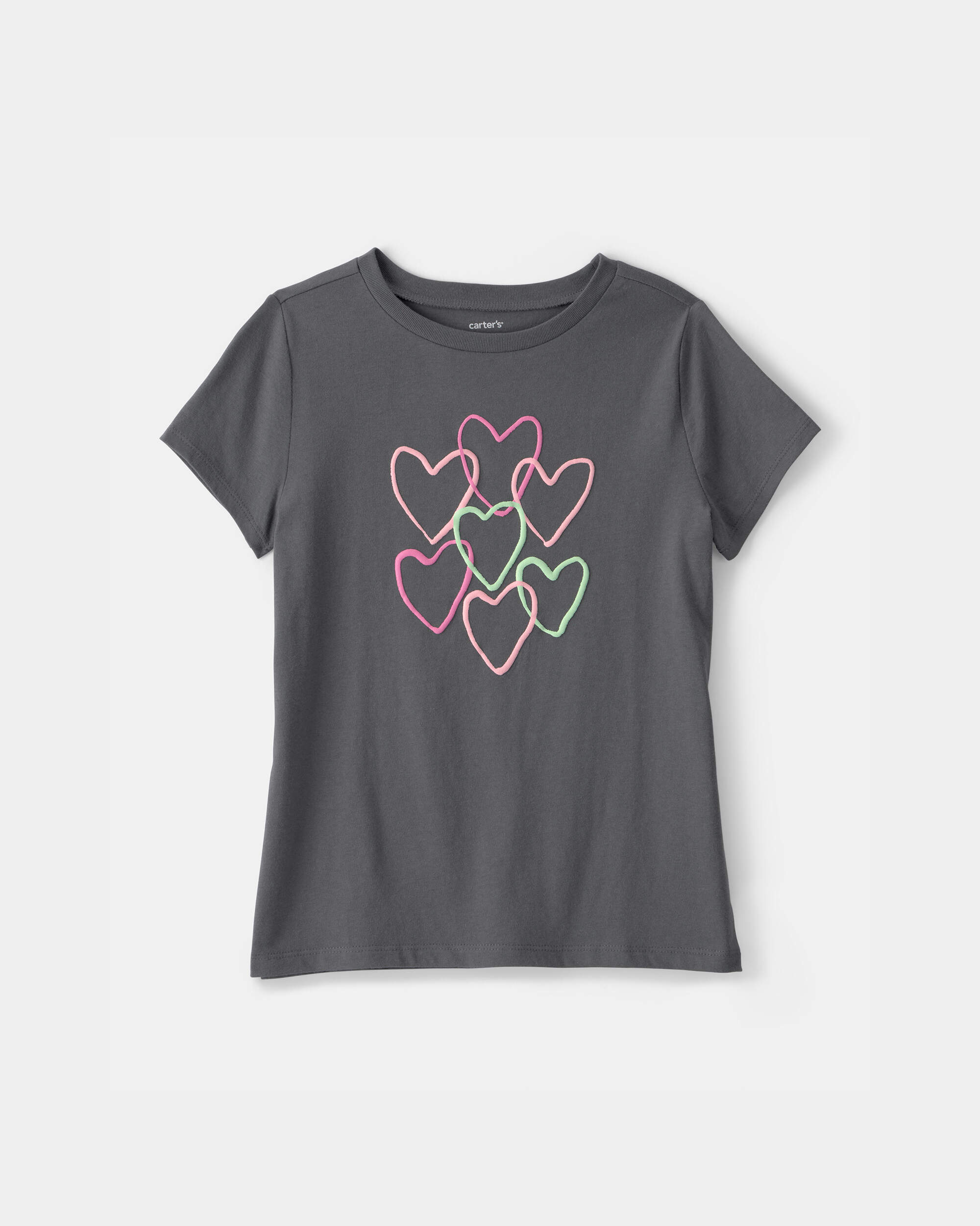 Girls Heart Graphic Tee - Grey