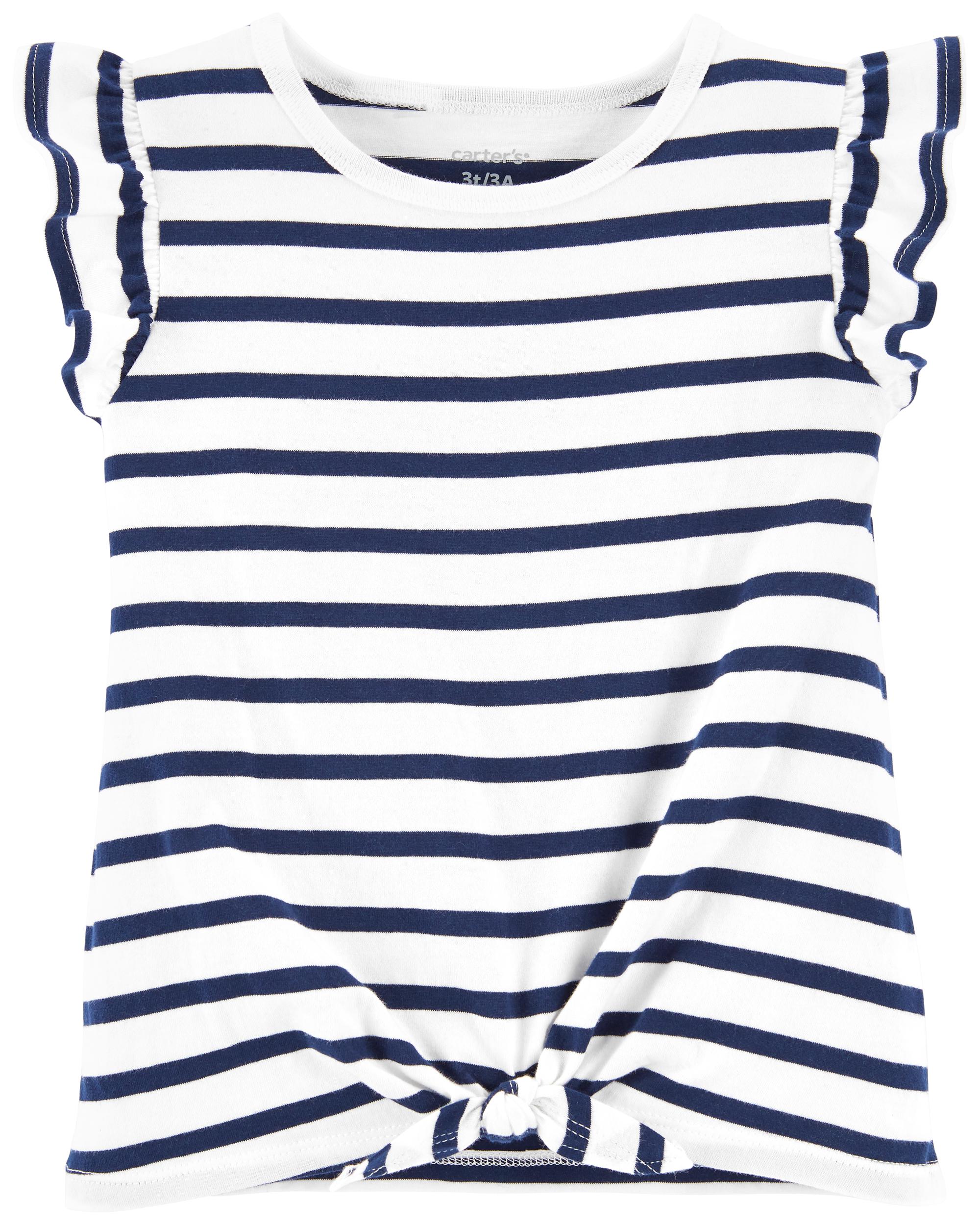 Striped Tie-Front Tee