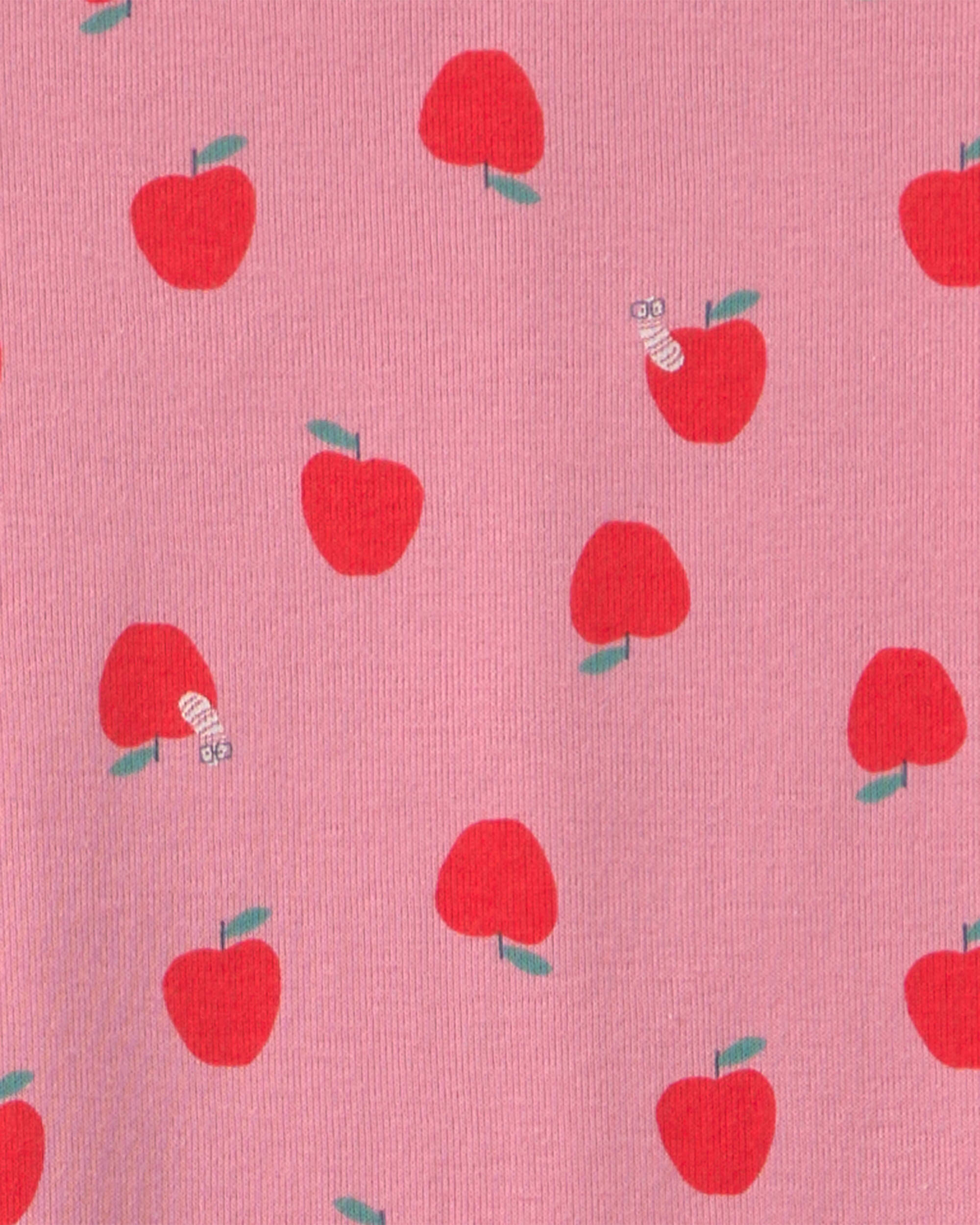 Girls Apple 100% Cotton 2-Piece Pyjama Set - Pink
