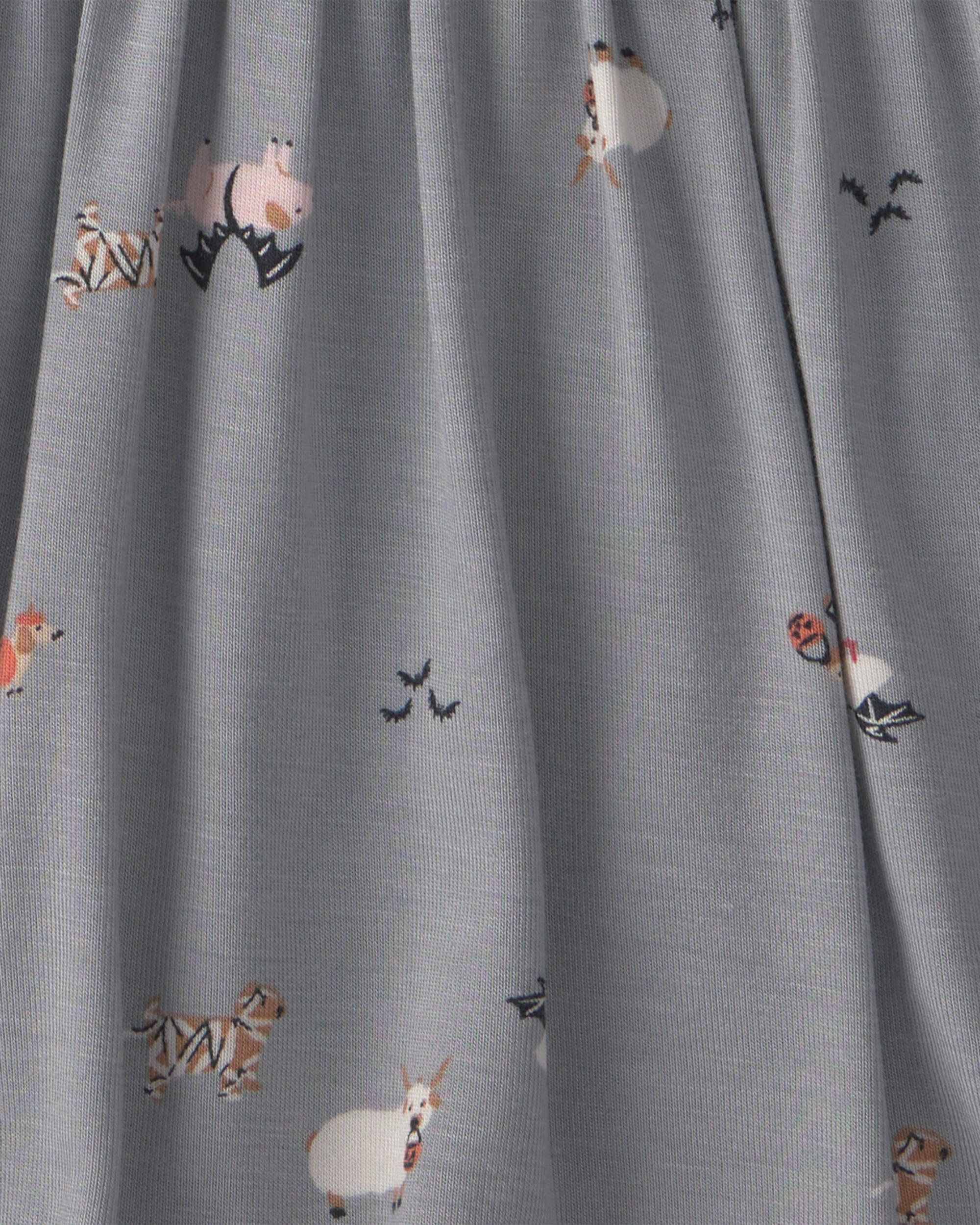 Baby Girl Halloween PurelySoft™ Long-Sleeve Bodysuit Dress - Grey