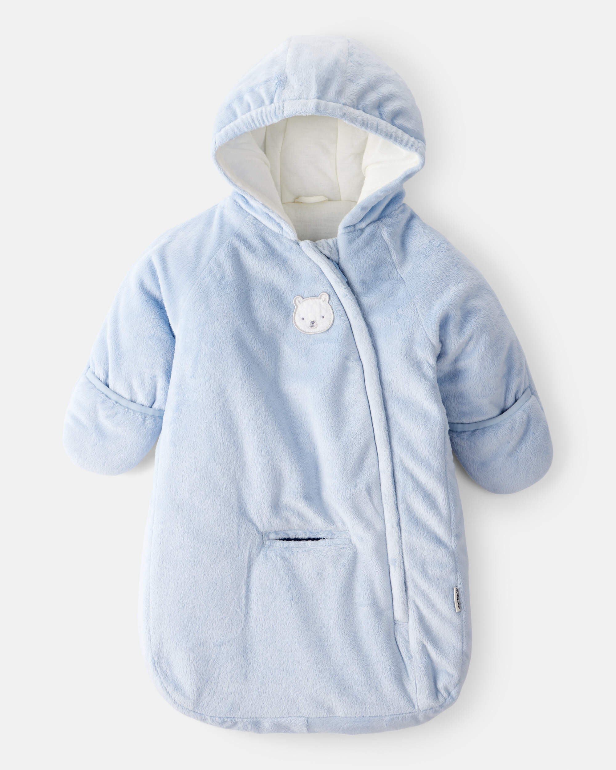 Baby Boy Zipper Bear Front Pram - Blue