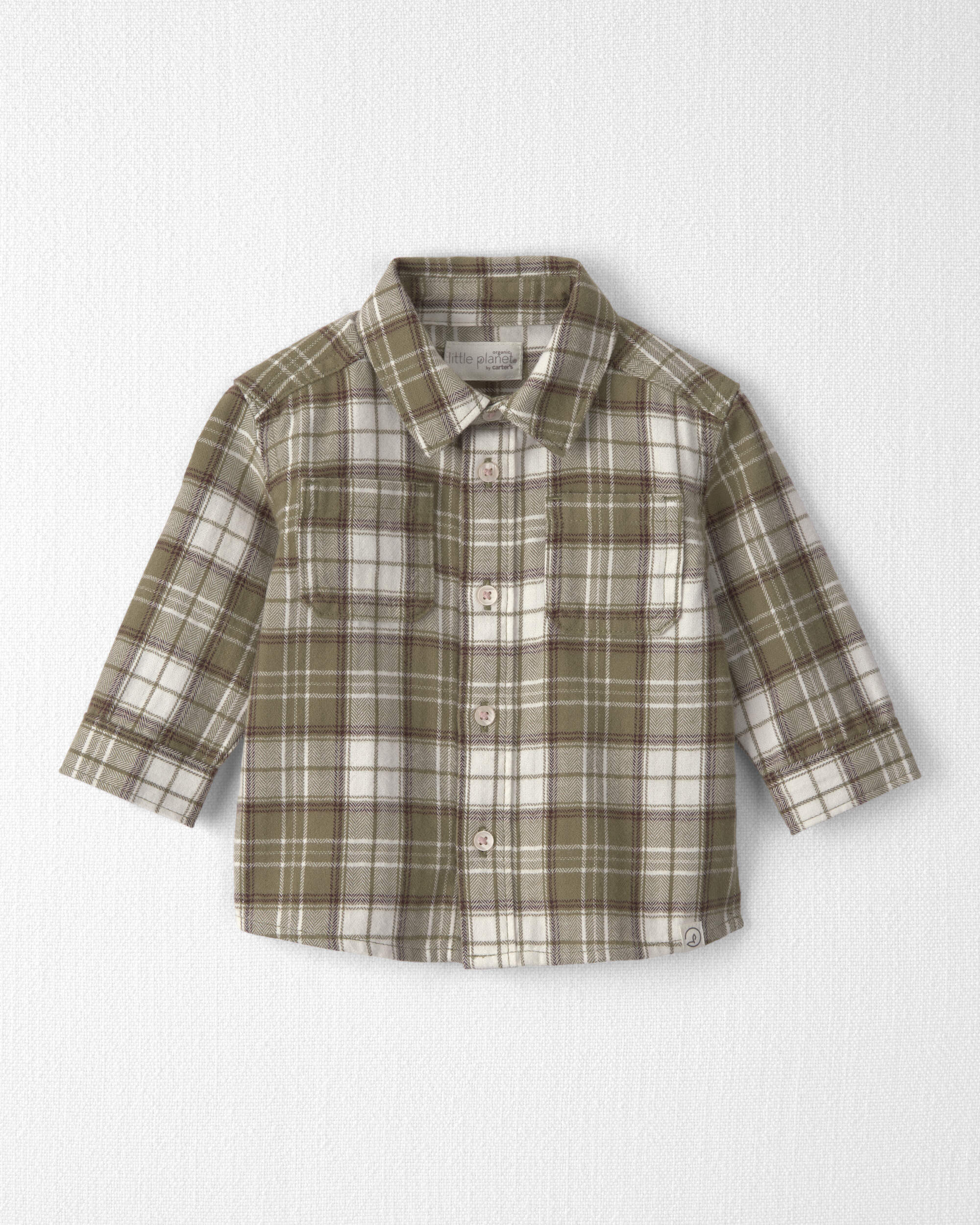 Baby Boy Organic Cotton Flannel Button-Down Shirt
