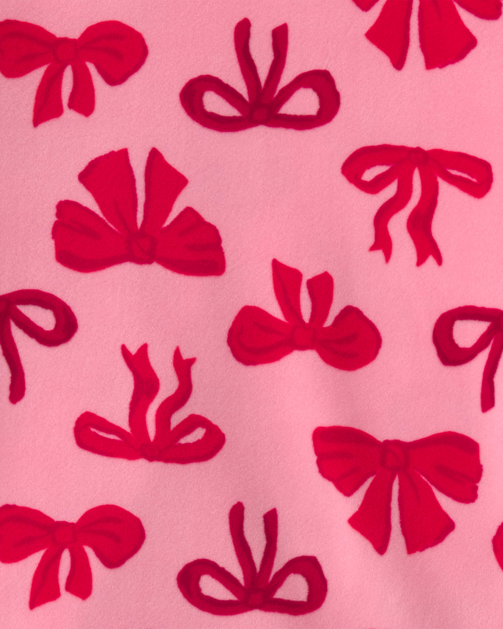 Girls 2-Piece Bows DreamPlush Snug Fit Pyjama Set - Pink