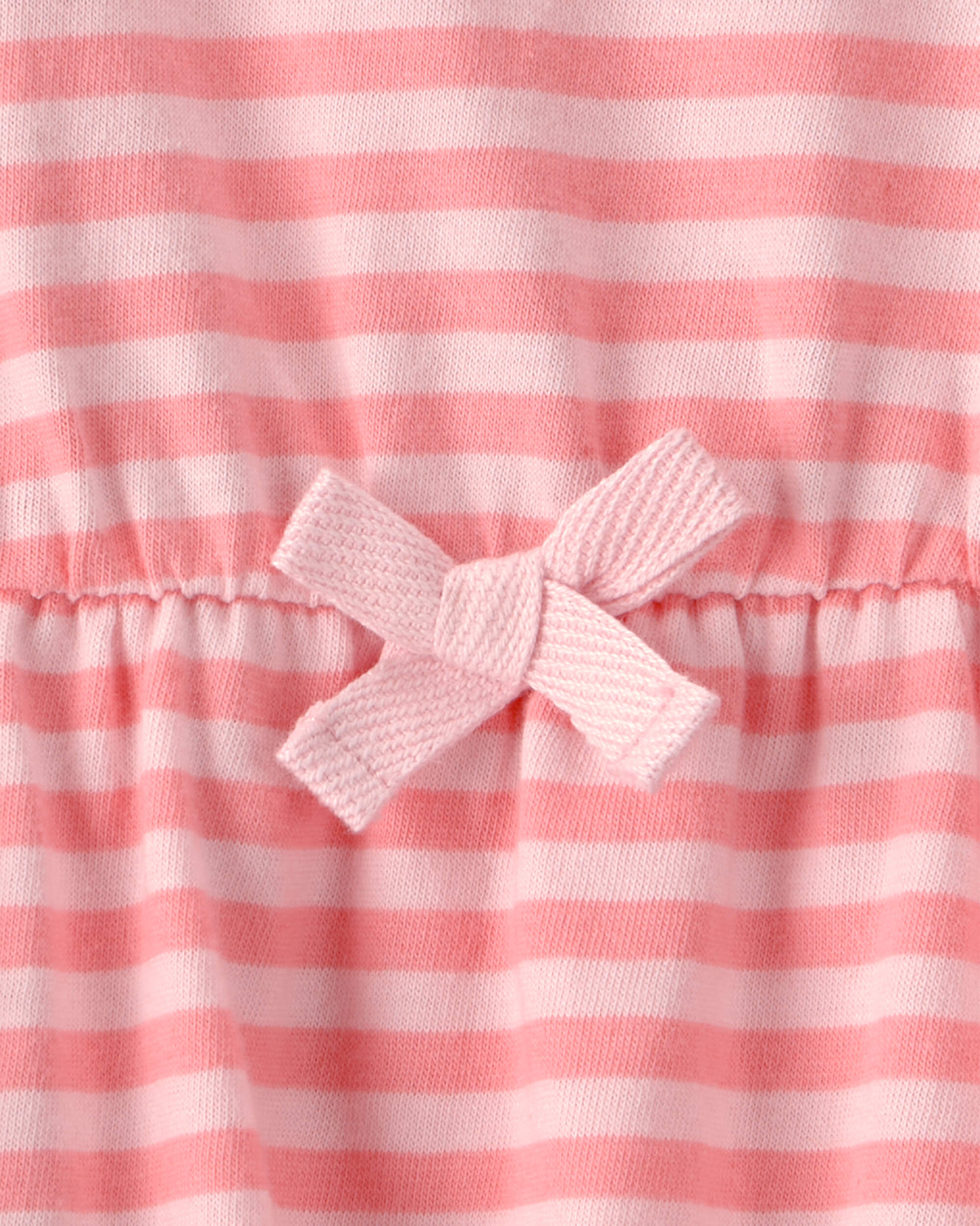 Baby Girl Stripe Sleeveless Bodysuit Dress - Pink